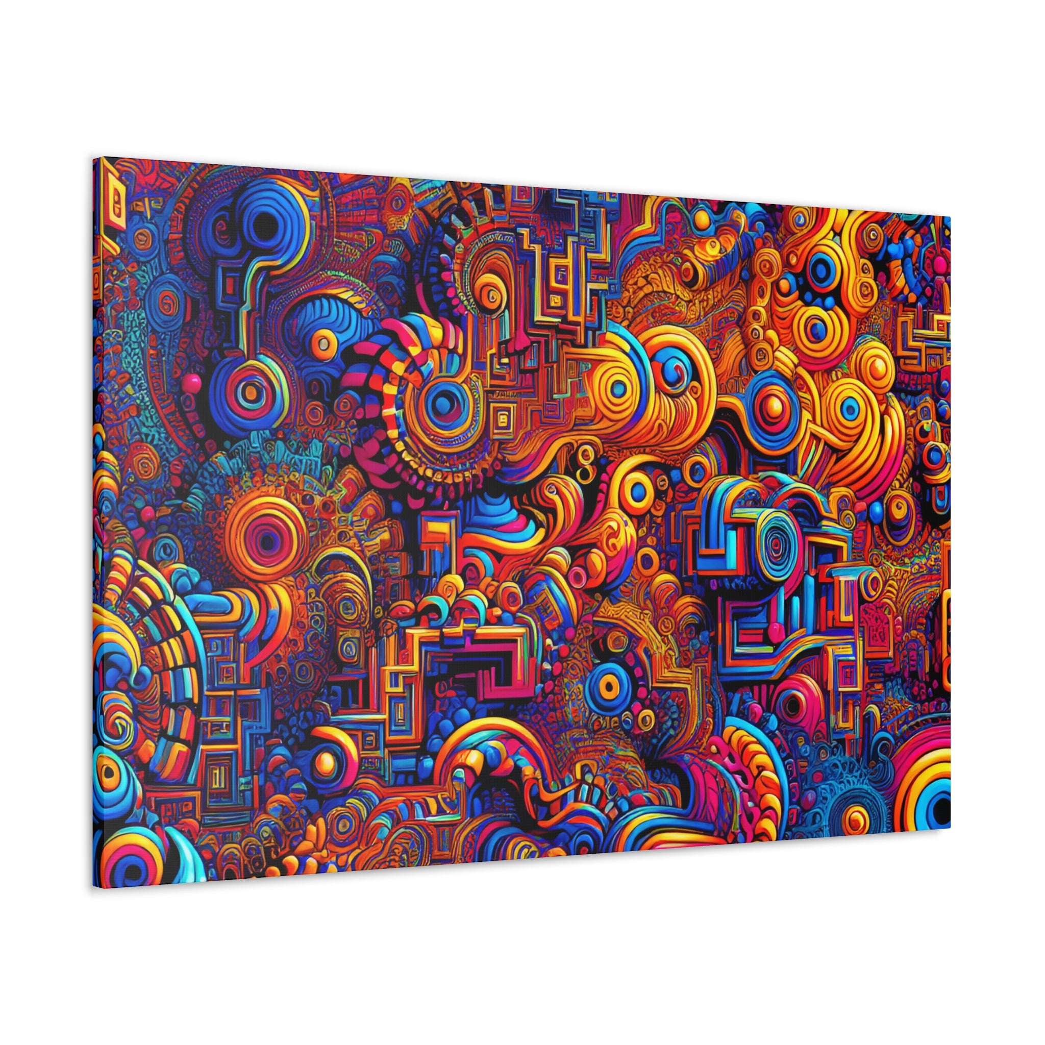 Psychedelic Vortex of Colors Abstract Art Canvas - Canvas