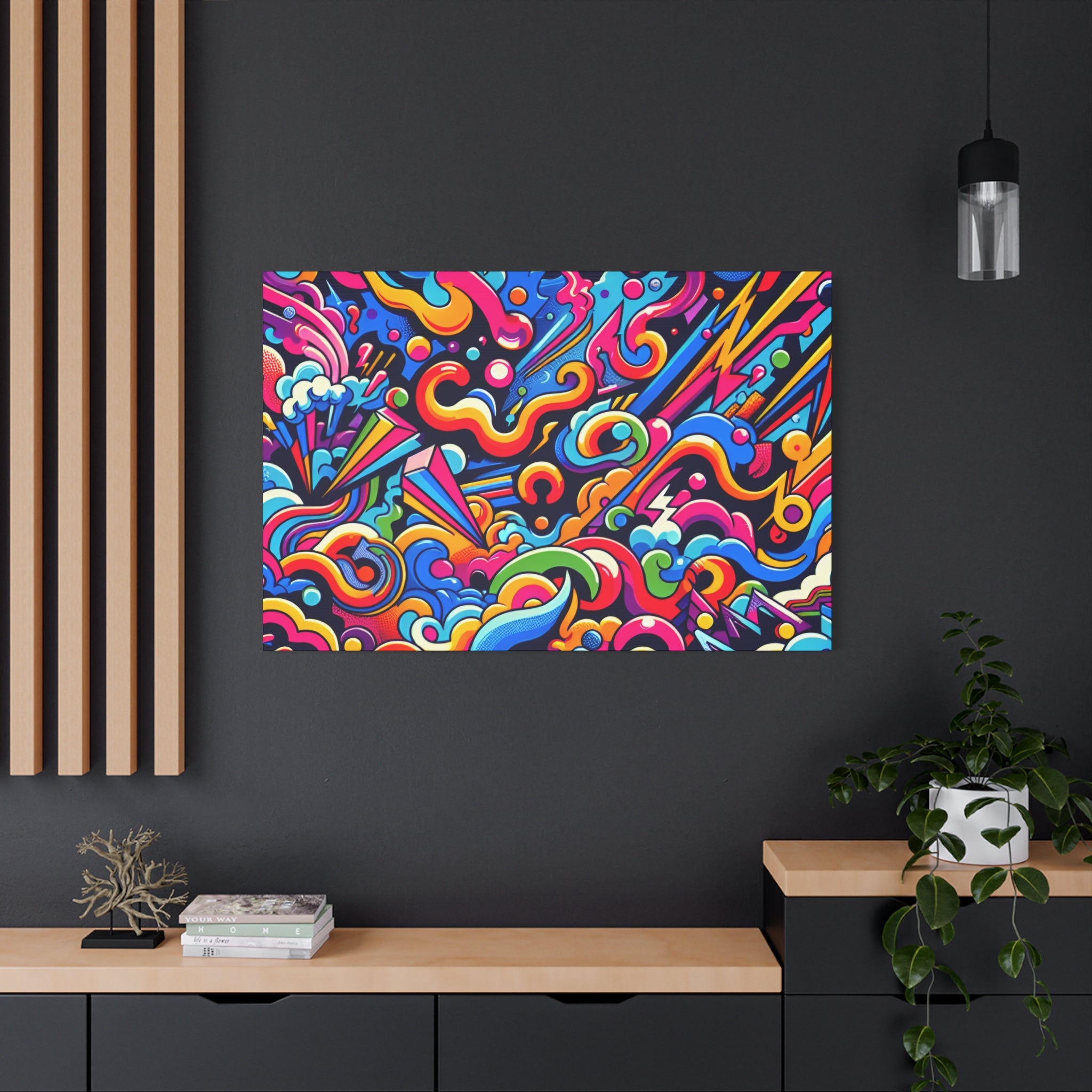 Vibrant Psychedelic Dreamscape Canvas Art Print - Canvas