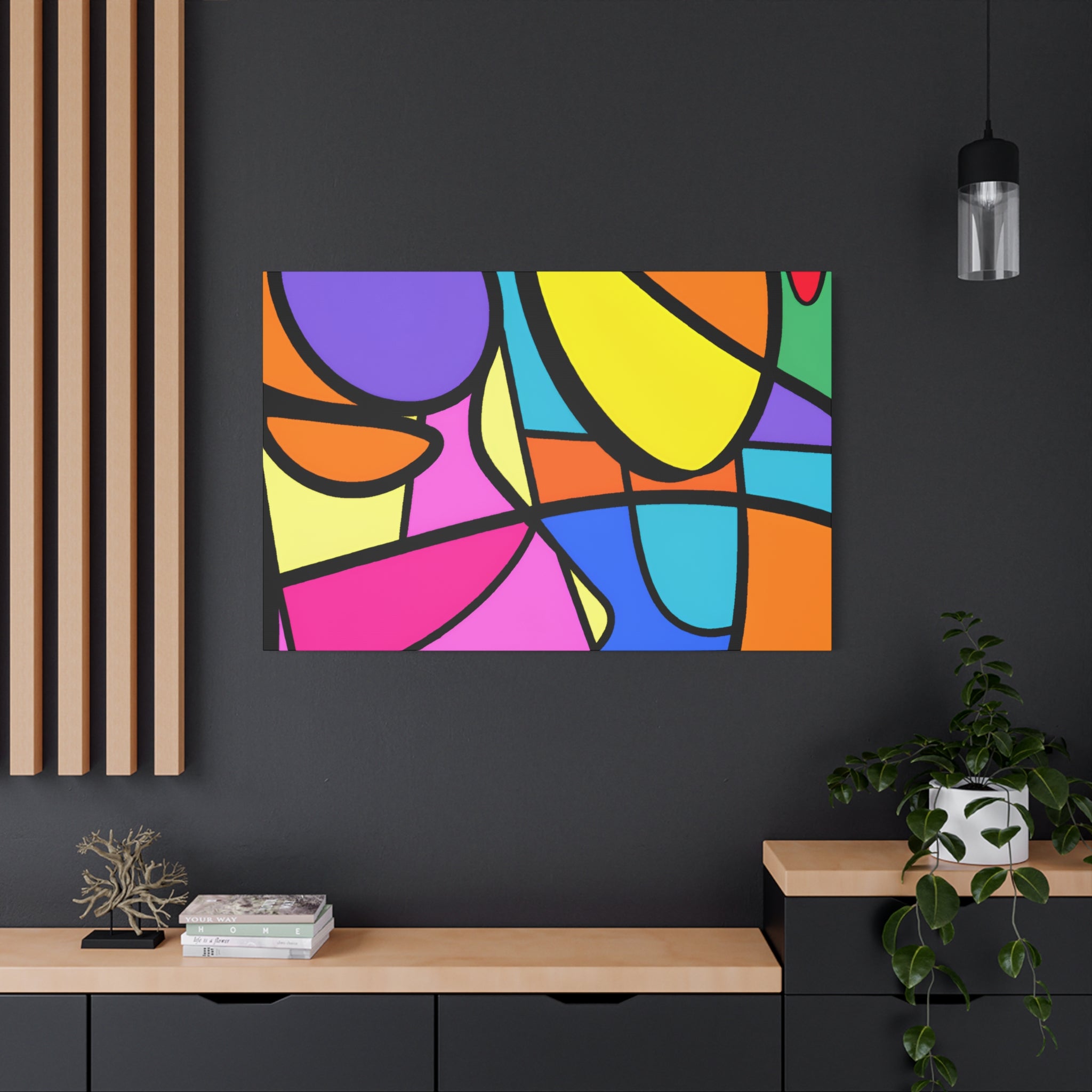 Vibrant Geometric Abstract Art Canvas - Canvas