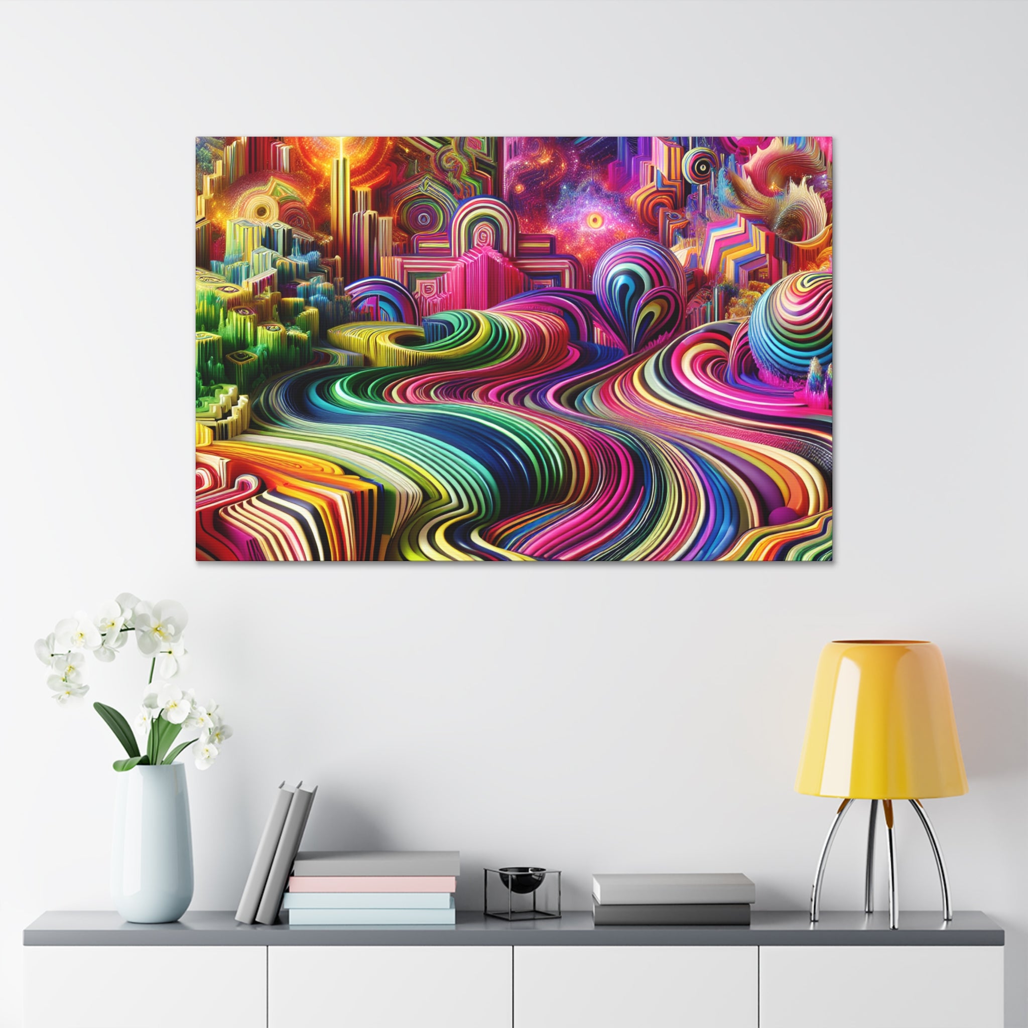 Psychedelic Visions Color Burst Abstract Canvas Art - Canvas