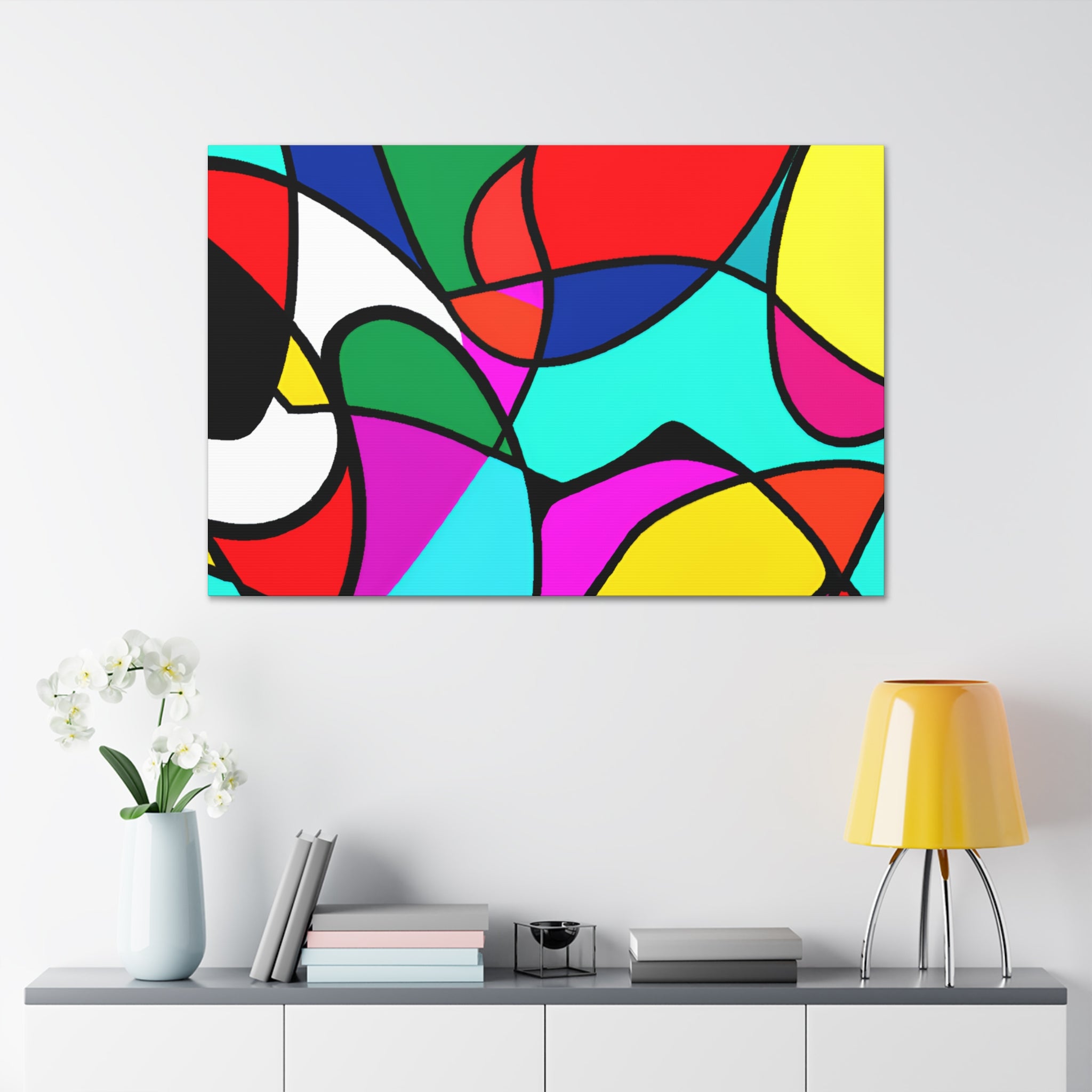 Vibrant Abstract Mosaic Canvas Art Print - Canvas