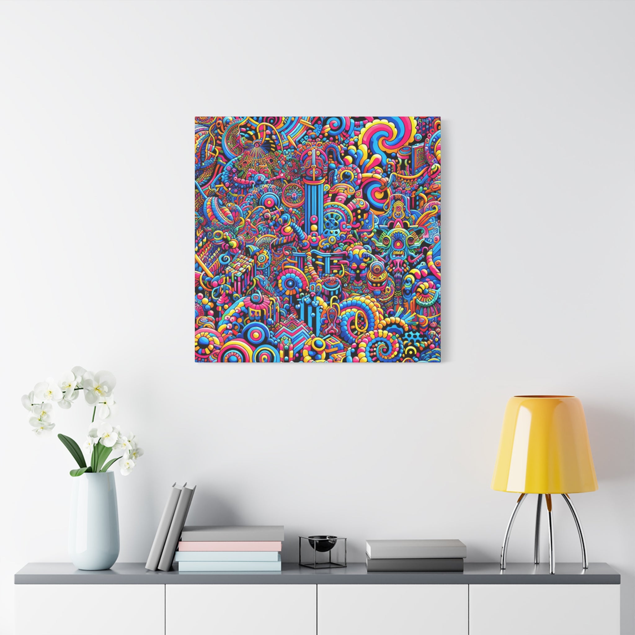 Psychedelic Dreamscape Vibrant Abstract Canvas Art - Canvas