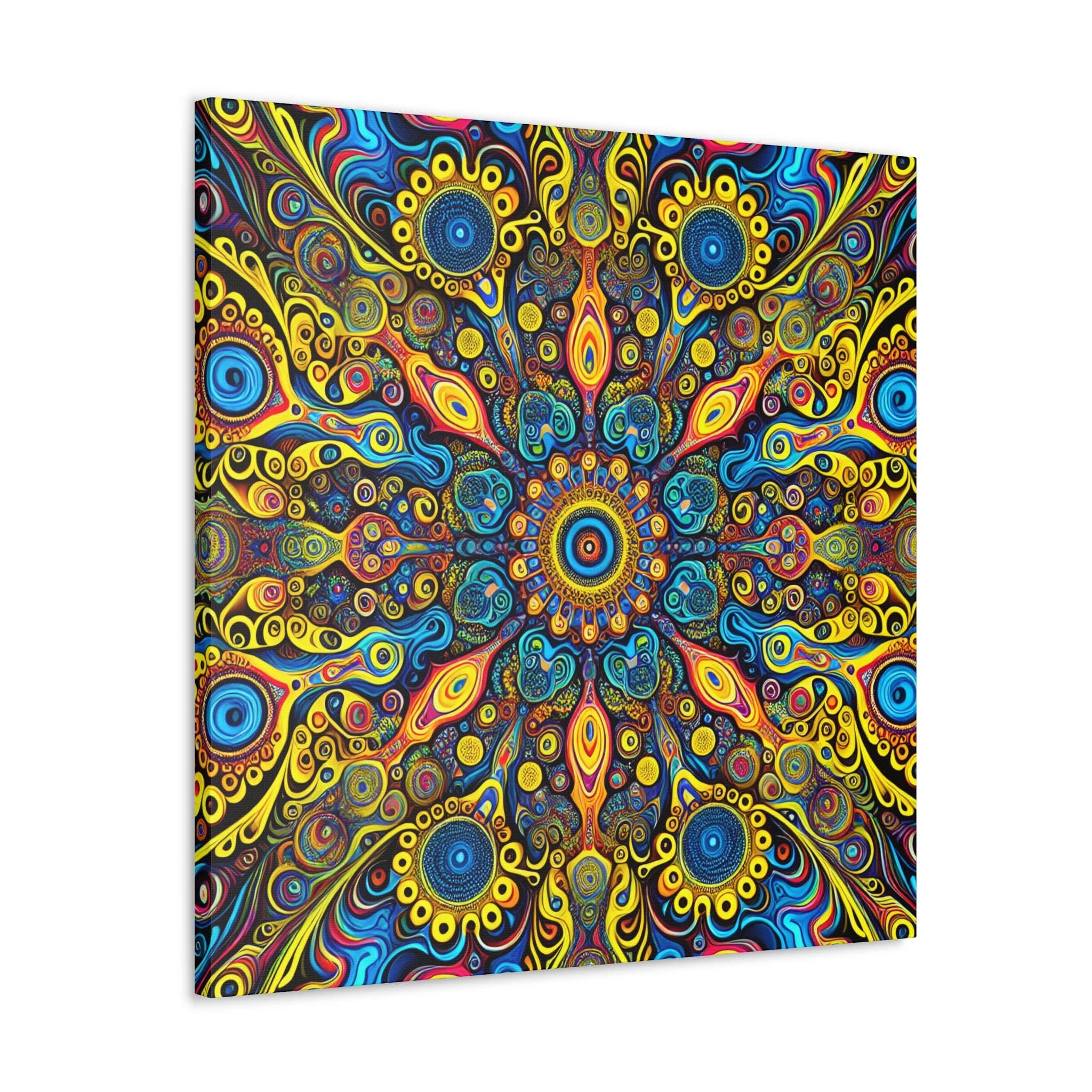 Psychedelic Kaleidoscope Mandala Canvas Art Print - Canvas