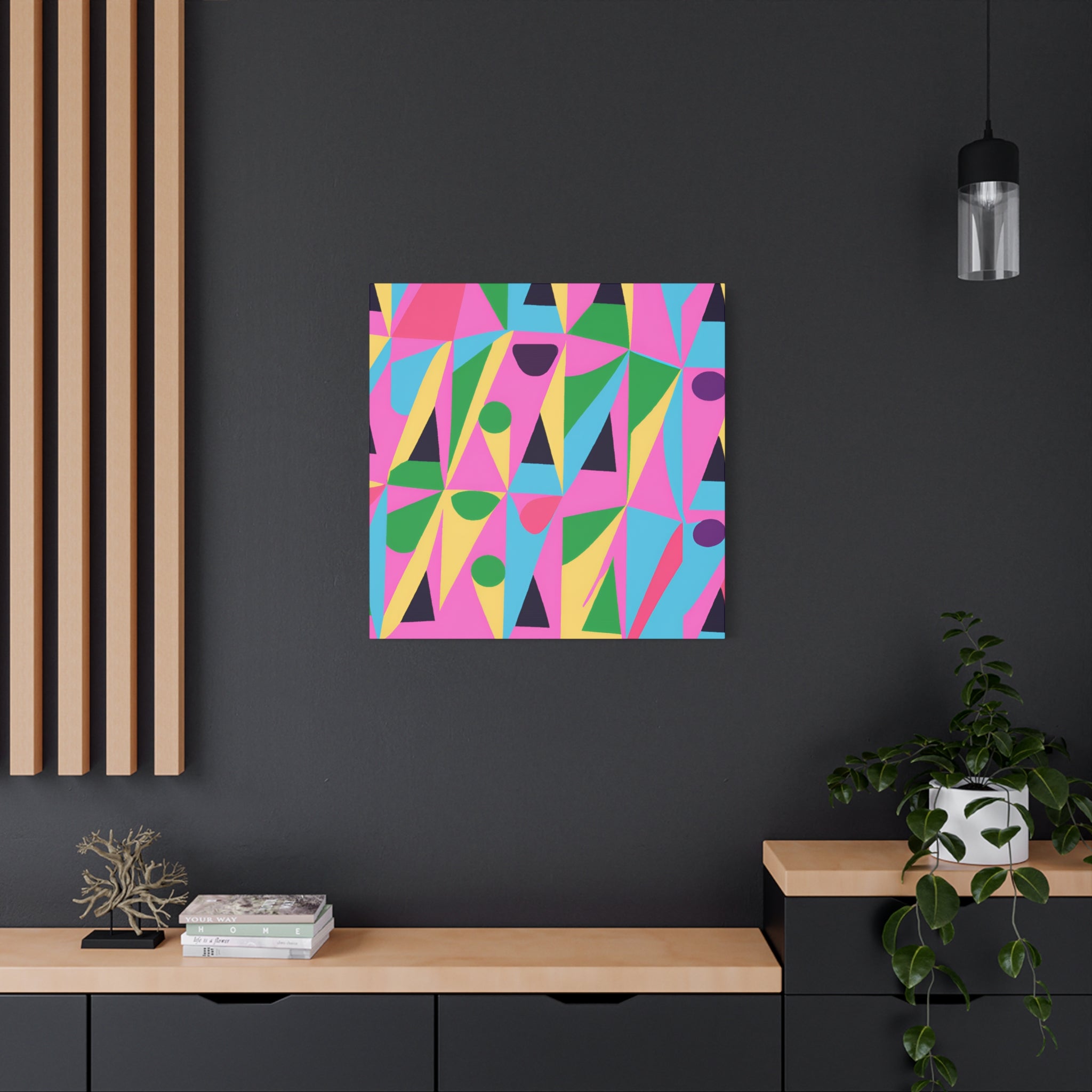 Vibrant Geometric Abstraction Canvas Artwork - Canvas