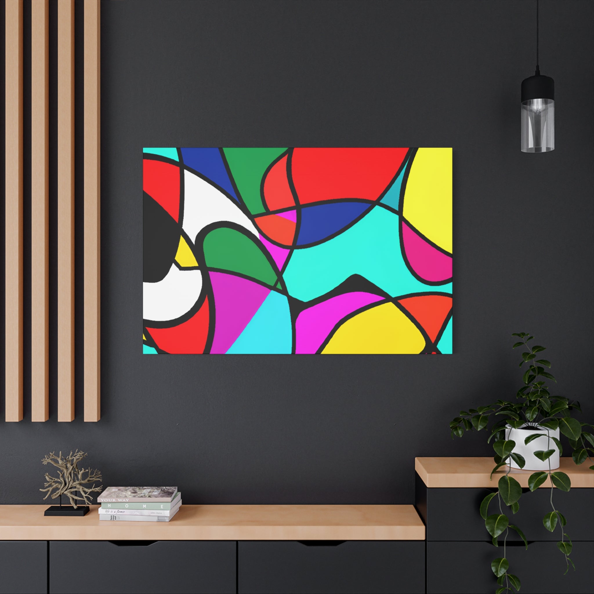 Vibrant Abstract Mosaic Canvas Art Print - Canvas