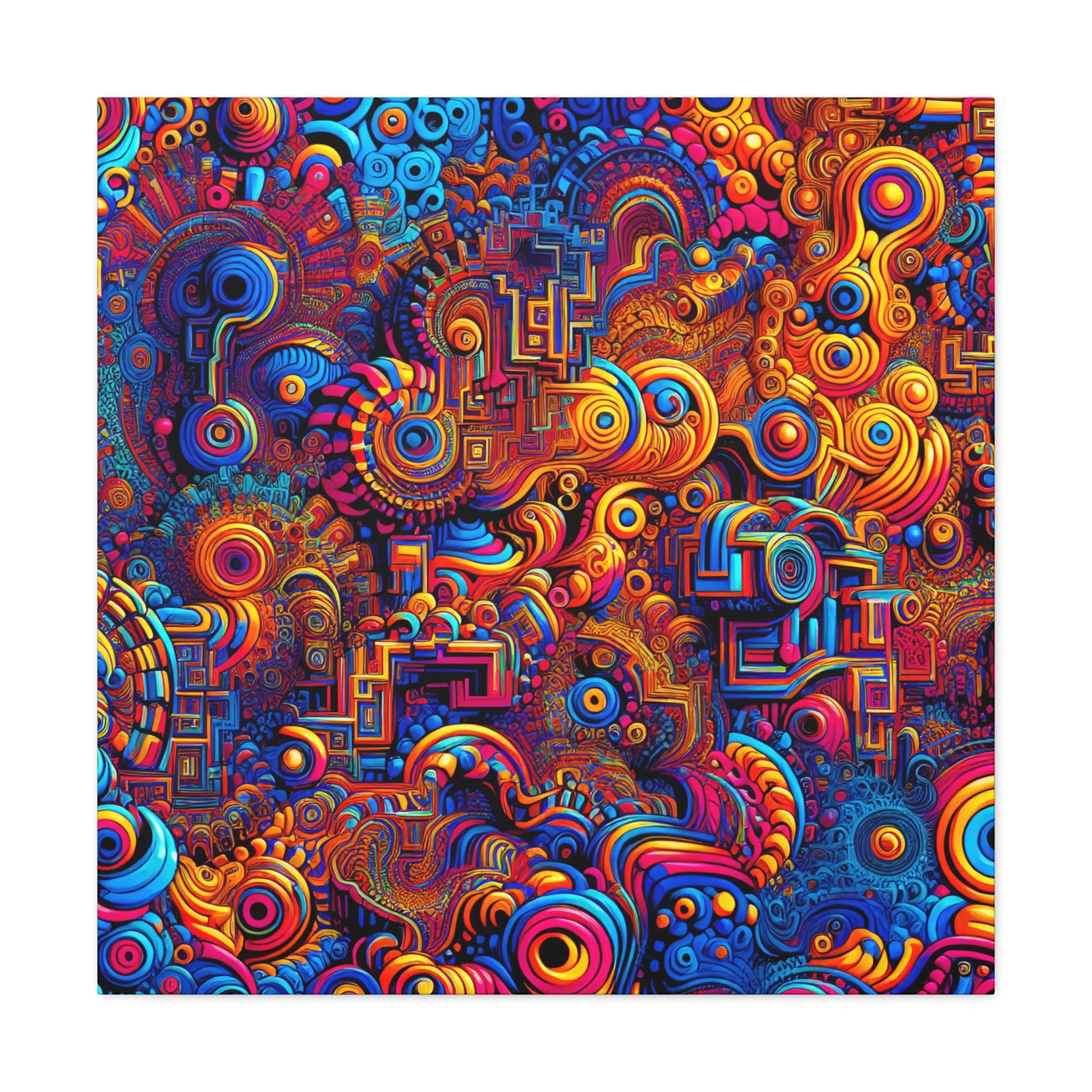 Psychedelic Vortex of Colors Abstract Art Canvas - Canvas