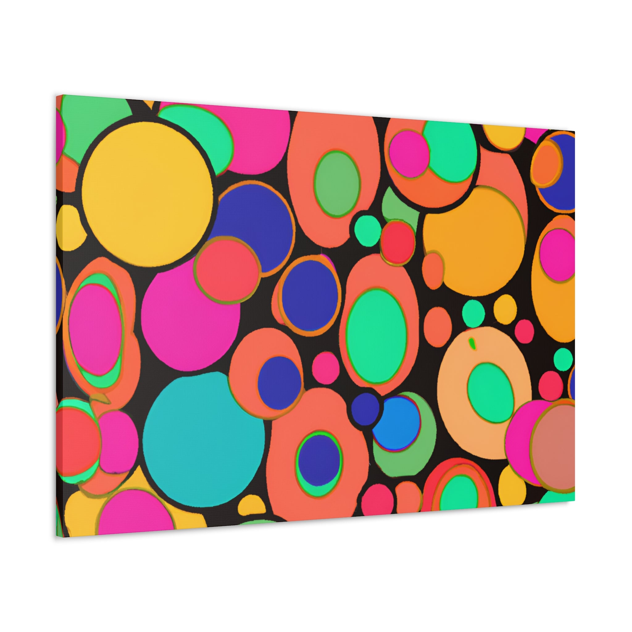 Vibrant Retro Bubble Fiesta Abstract Art Canvas - Canvas