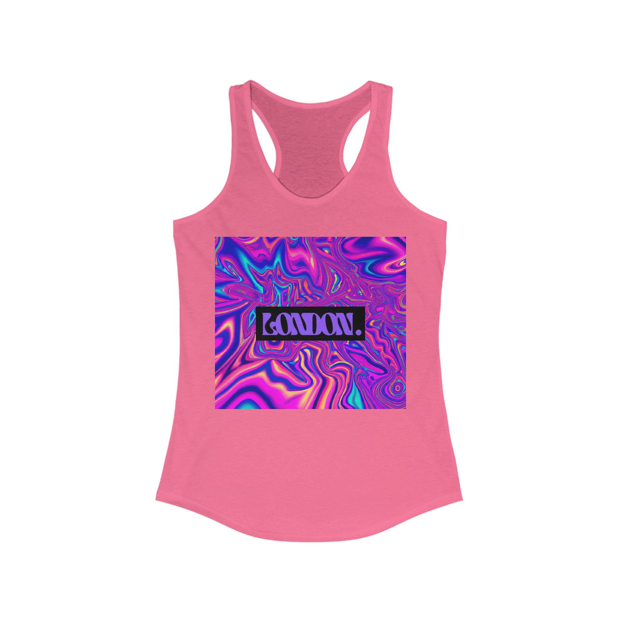 "Groovy Bazaar: Retro Pop & Psychedelic Swirls" - Racerback Tank Top