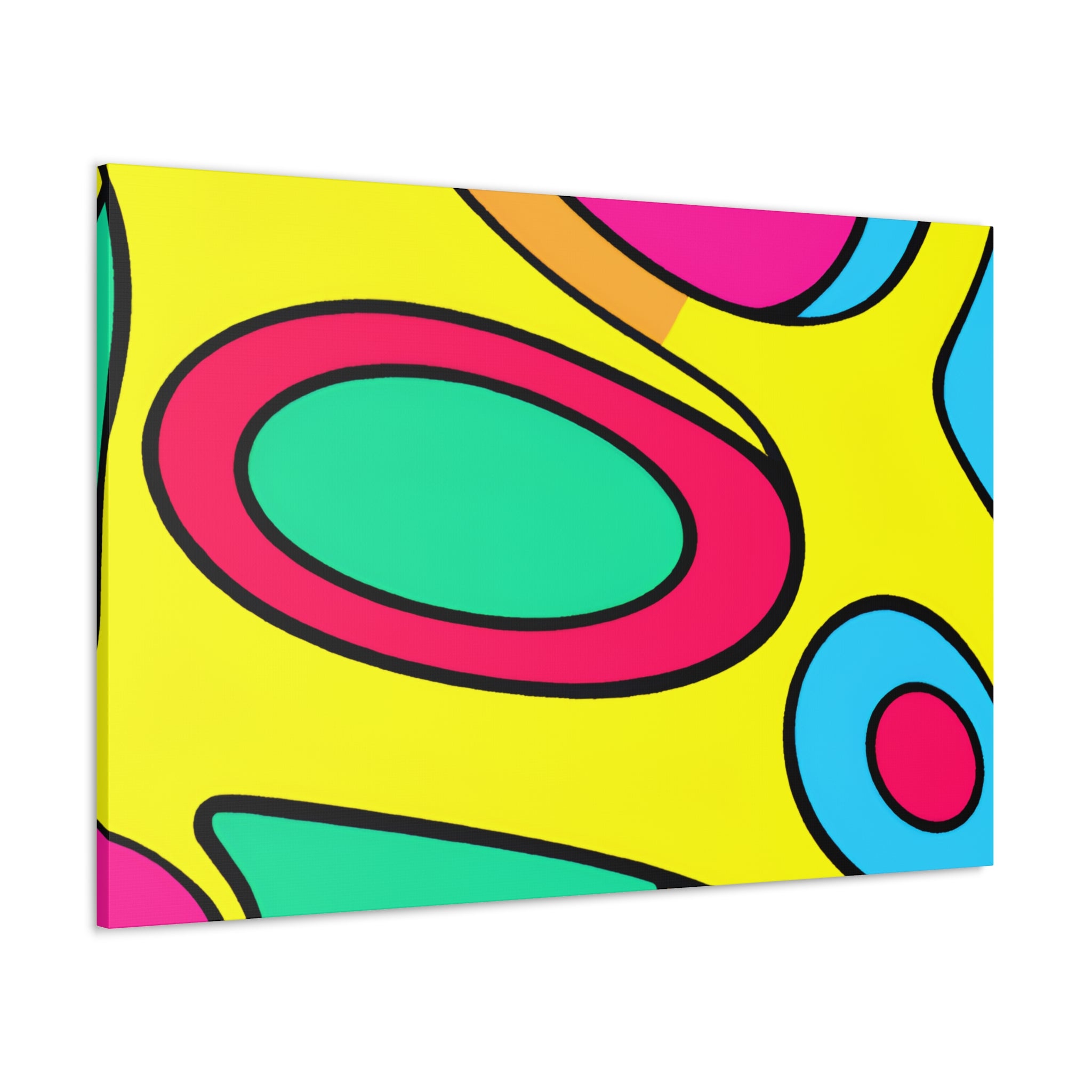 Vibrant Retro Pop Art Ellipses Canvas Print - Canvas