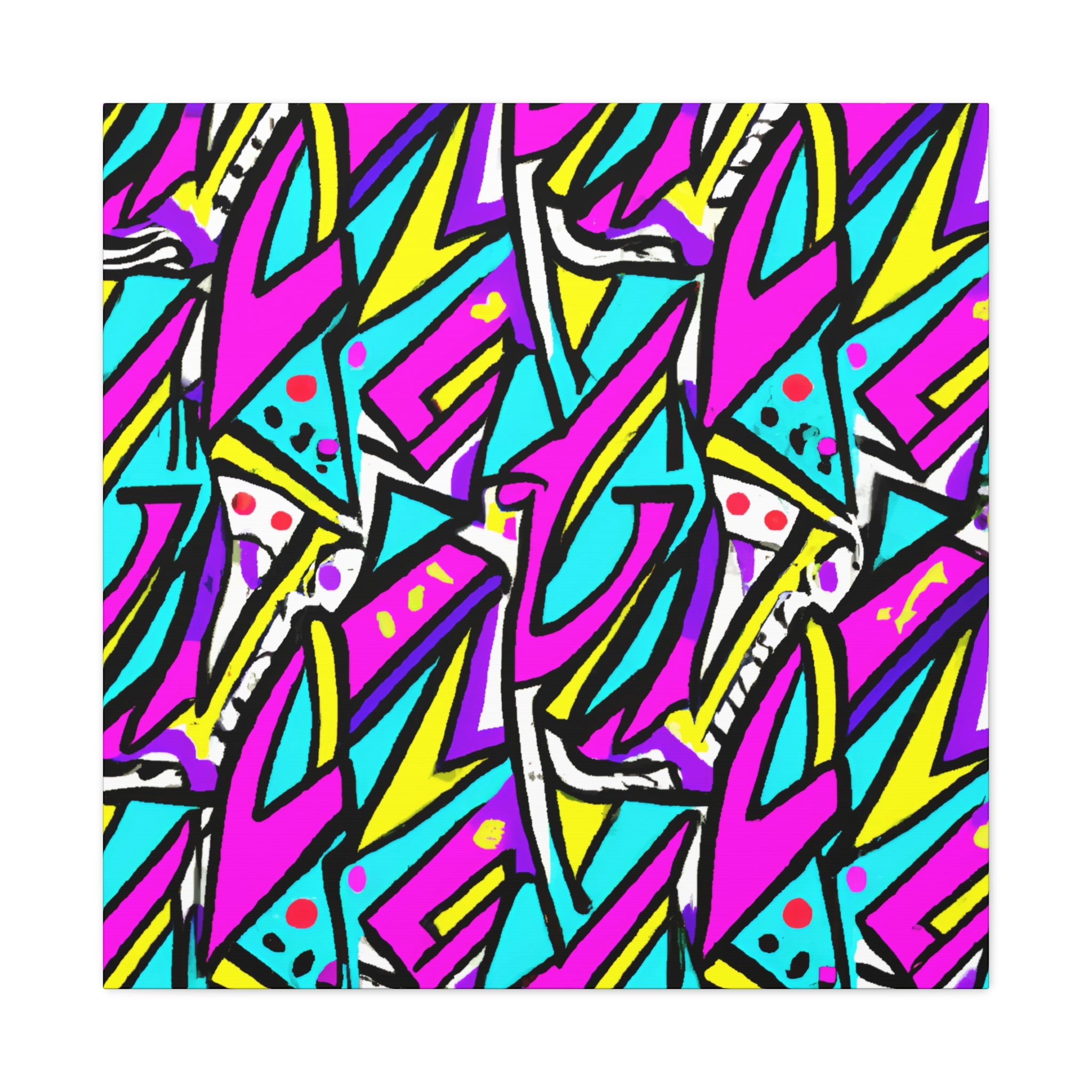 Vibrant Graffiti Style Abstract Canvas Art - Canvas