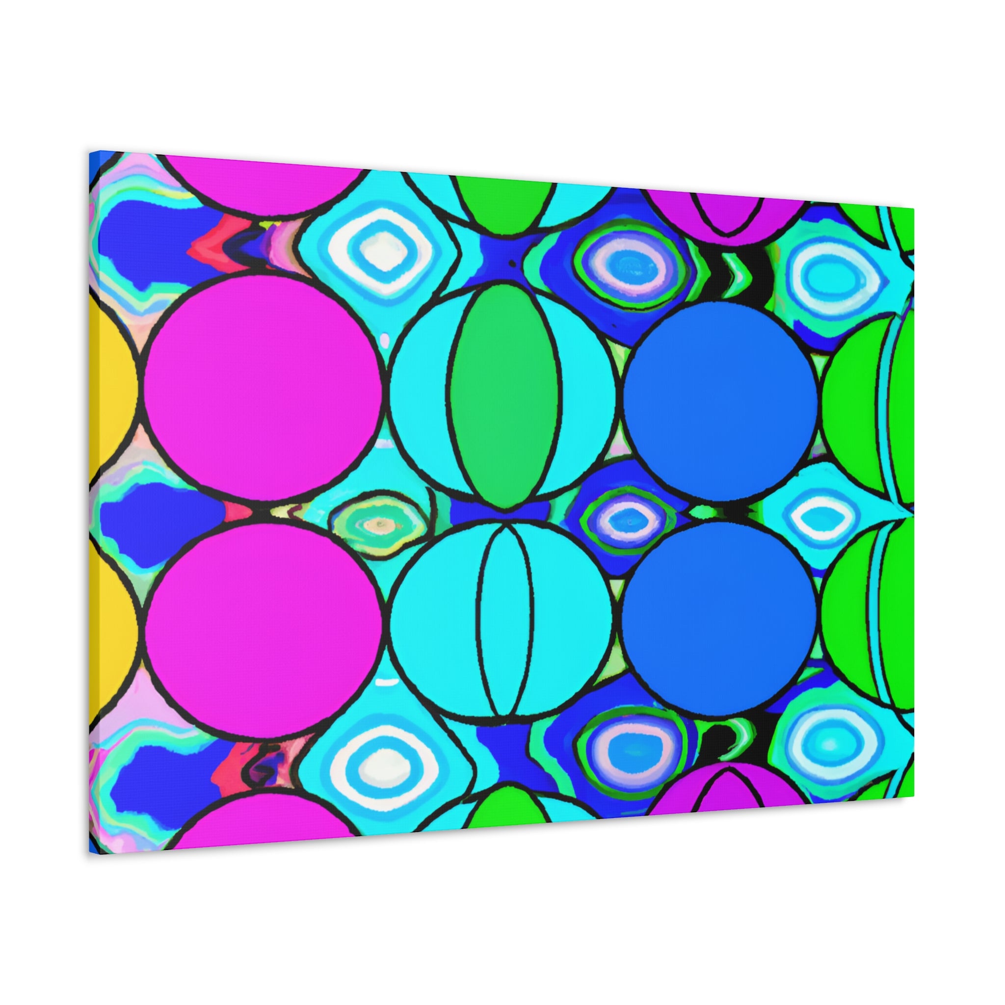 Vibrant Geometric Spheres Abstract Art Canvas - Canvas