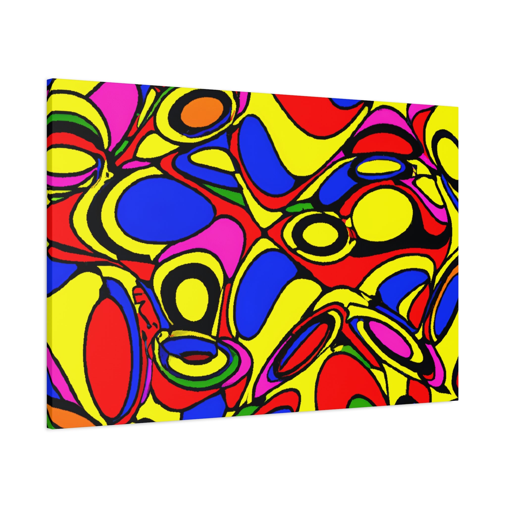 Vibrant Abstract Psychedelic Shapes Canvas Art Print - Canvas