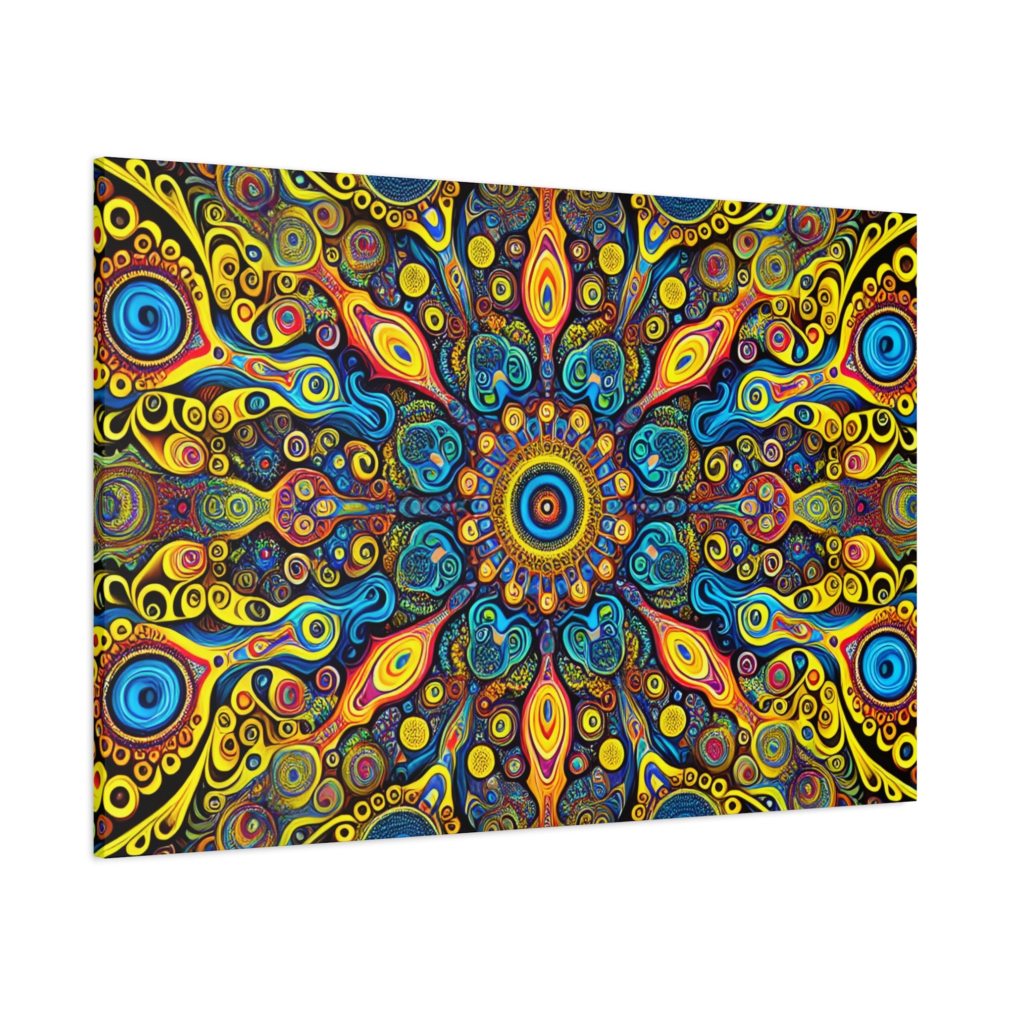 Psychedelic Kaleidoscope Mandala Canvas Art Print - Canvas