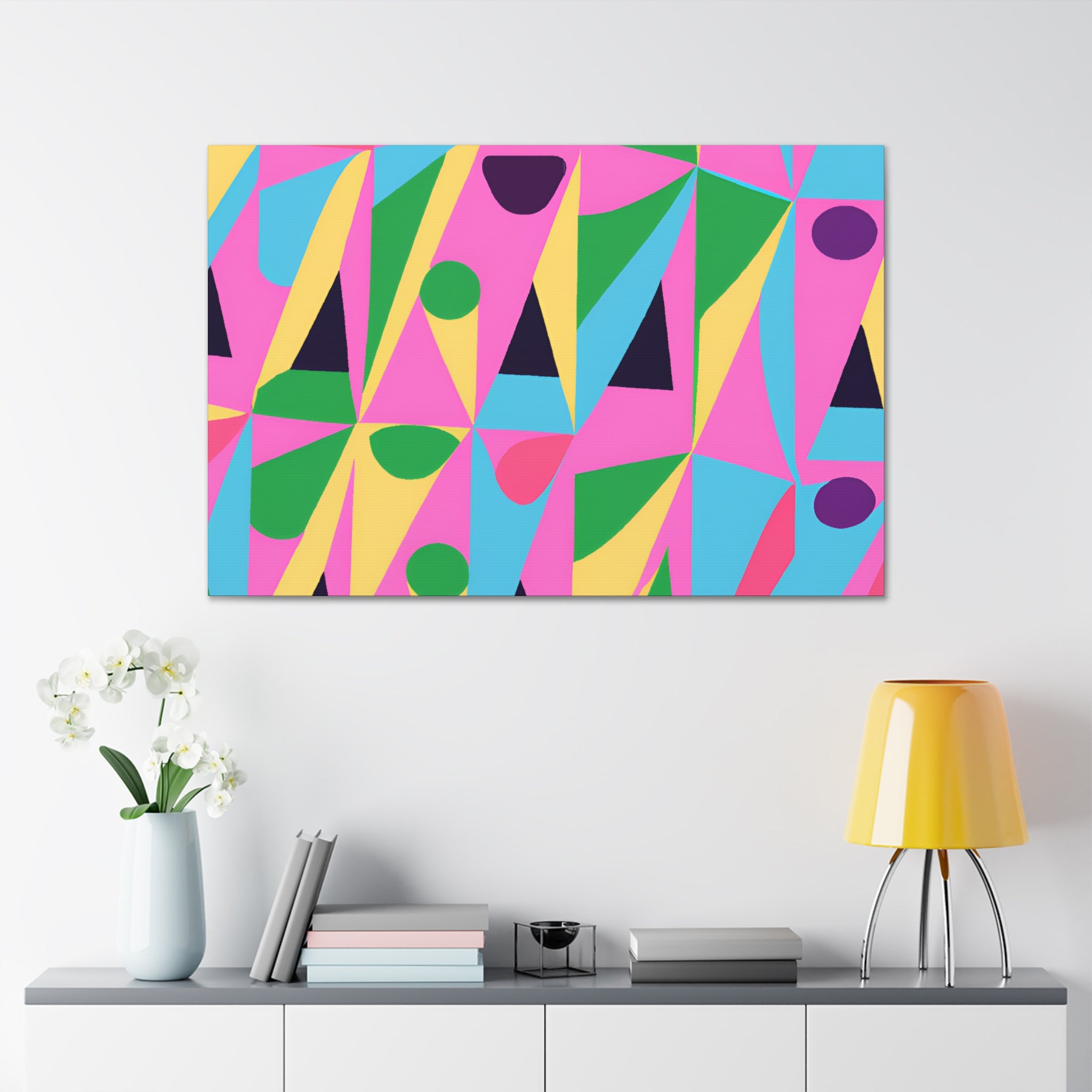 Vibrant Geometric Abstraction Canvas Artwork - Canvas