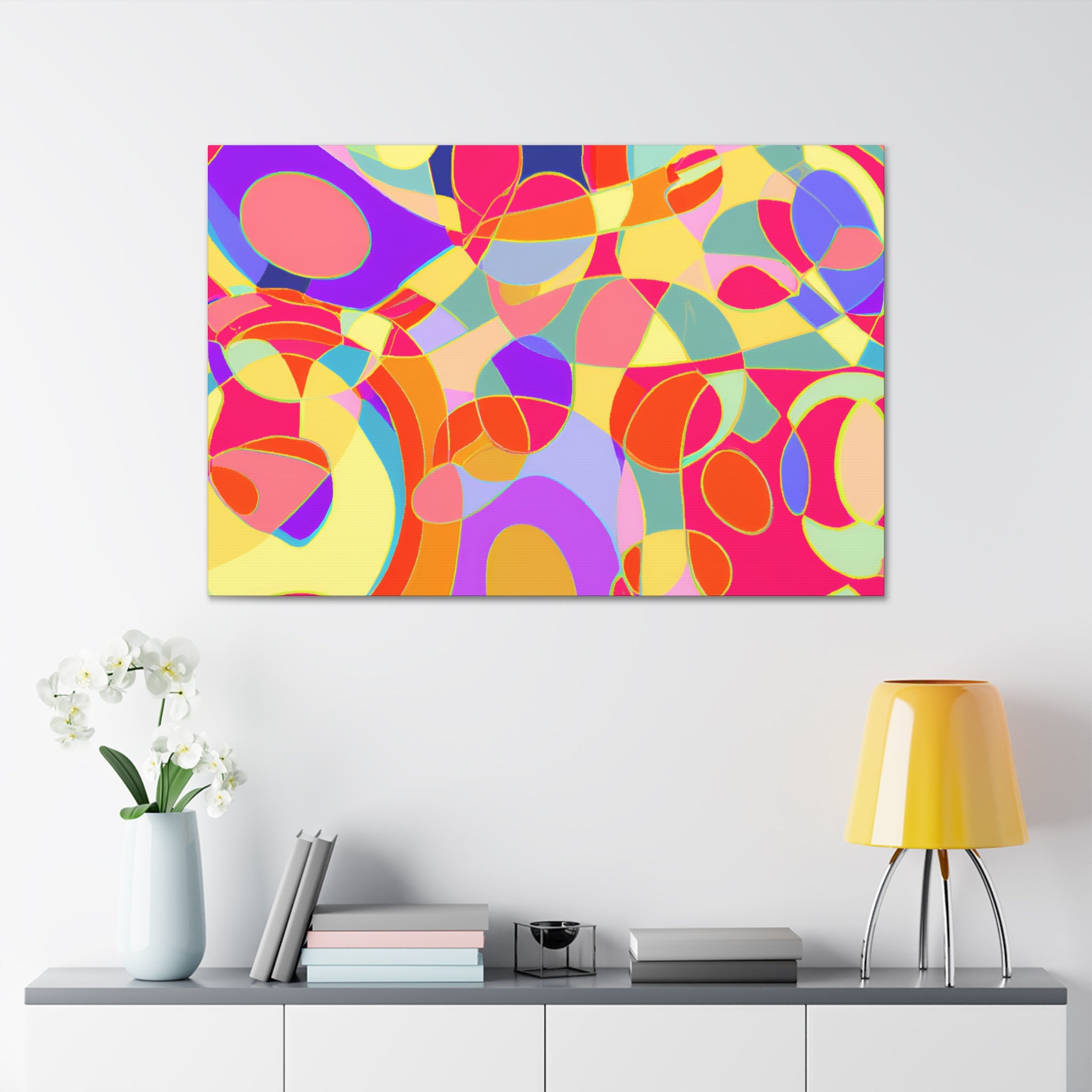 Vibrant Abstract Geometric Melange Canvas Art Print - Canvas