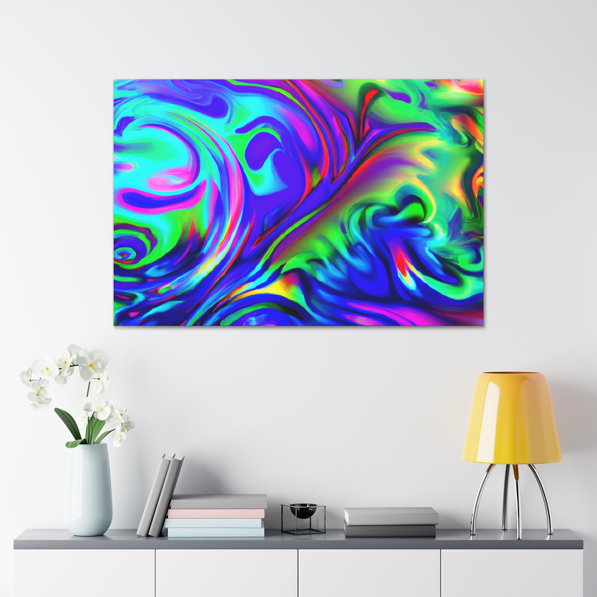 Psychedelic Swirls Abstract Art Canvas - Canvas