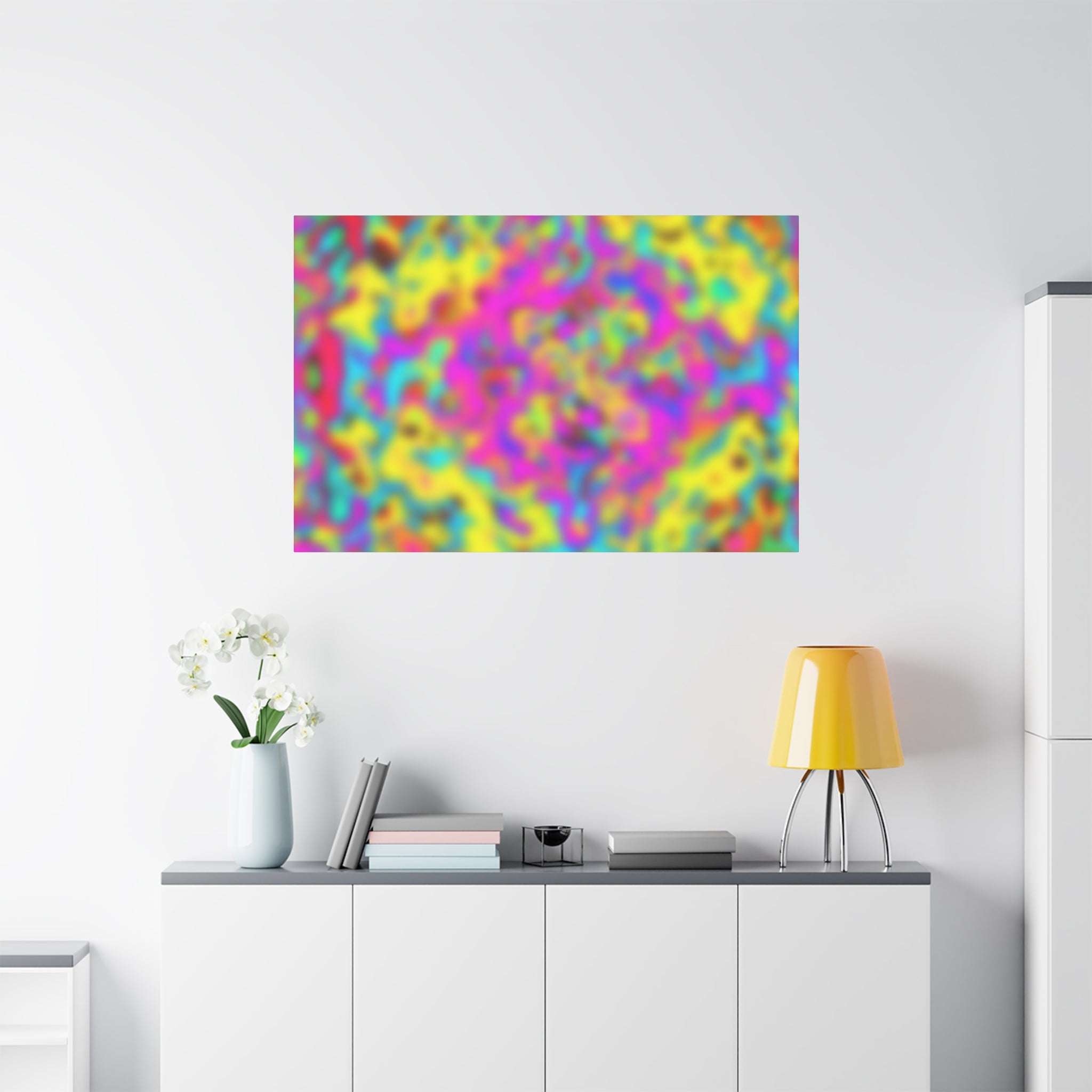 Psychedelic Color Fusion Abstract Art Canvas - Canvas