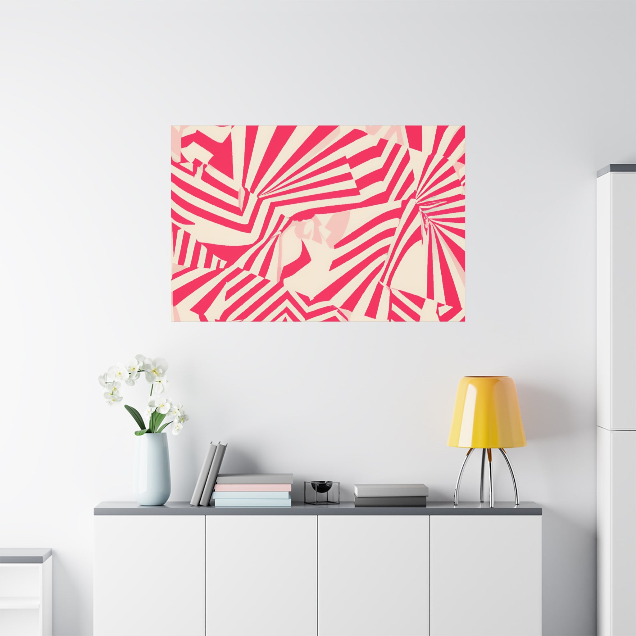 Crimson Geometric Vortex Abstract Art Canvas - Canvas