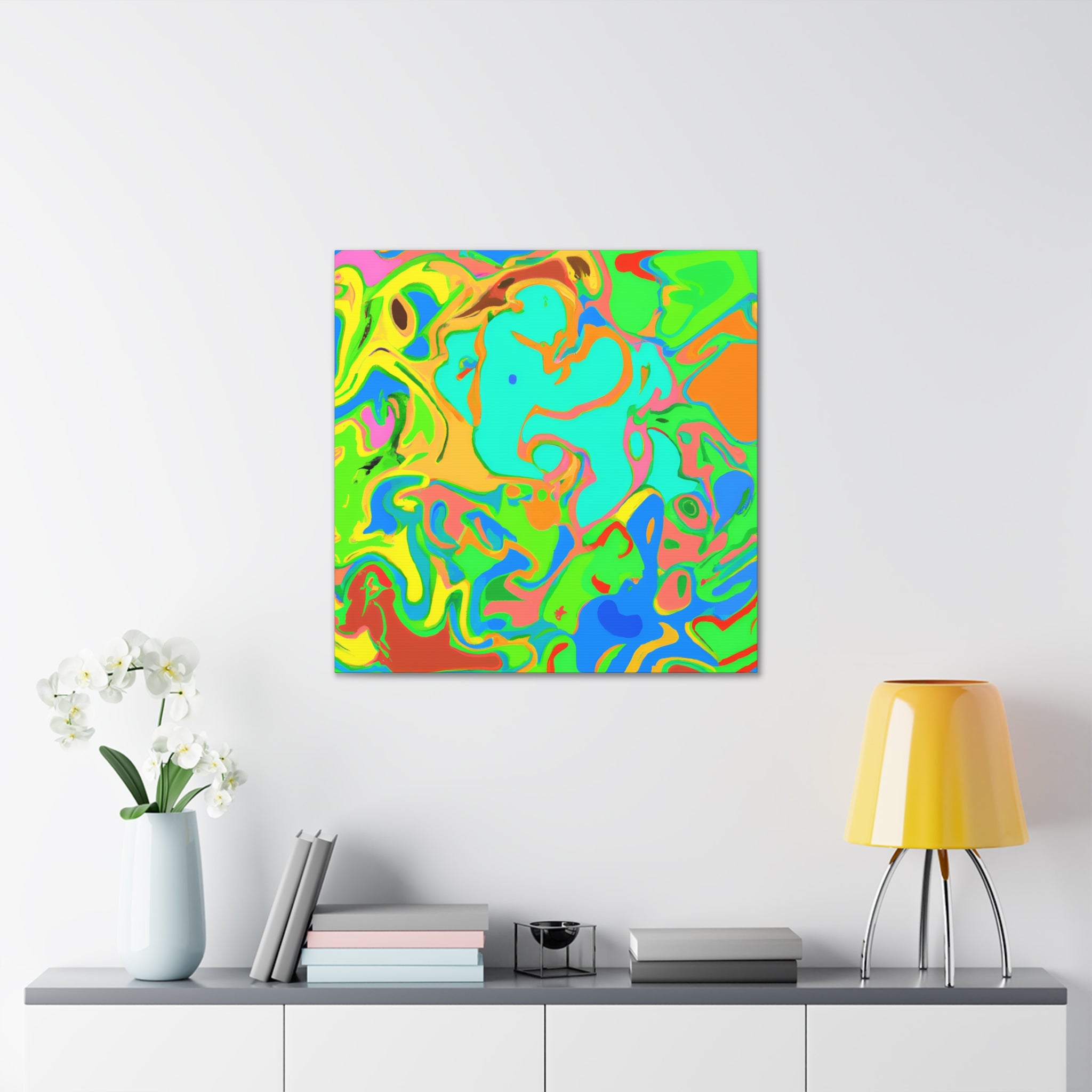 Vibrant Psychedelic Dreamscape Abstract Canvas Art - Canvas