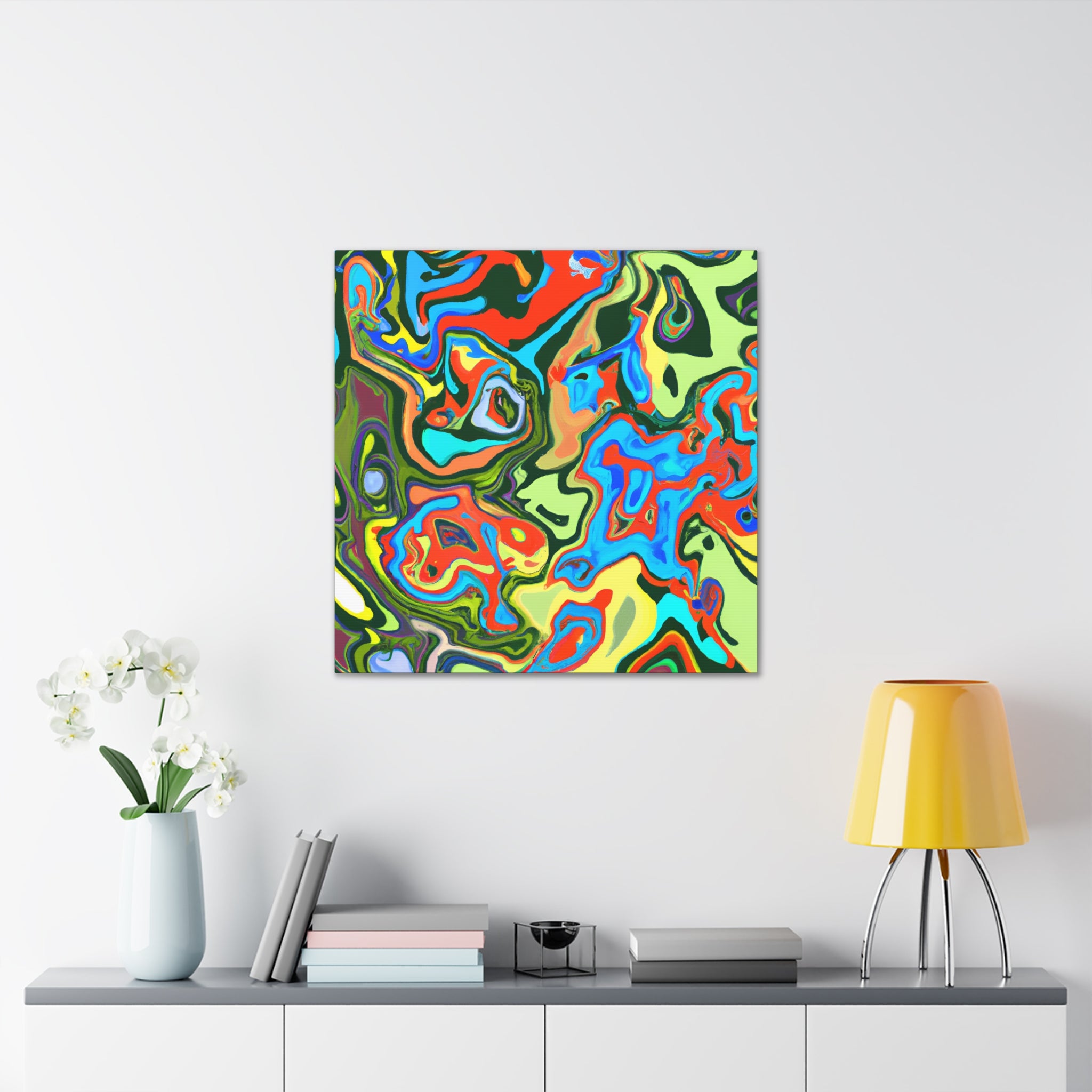 Psychedelic Swirls Abstract Art Canvas - Canvas