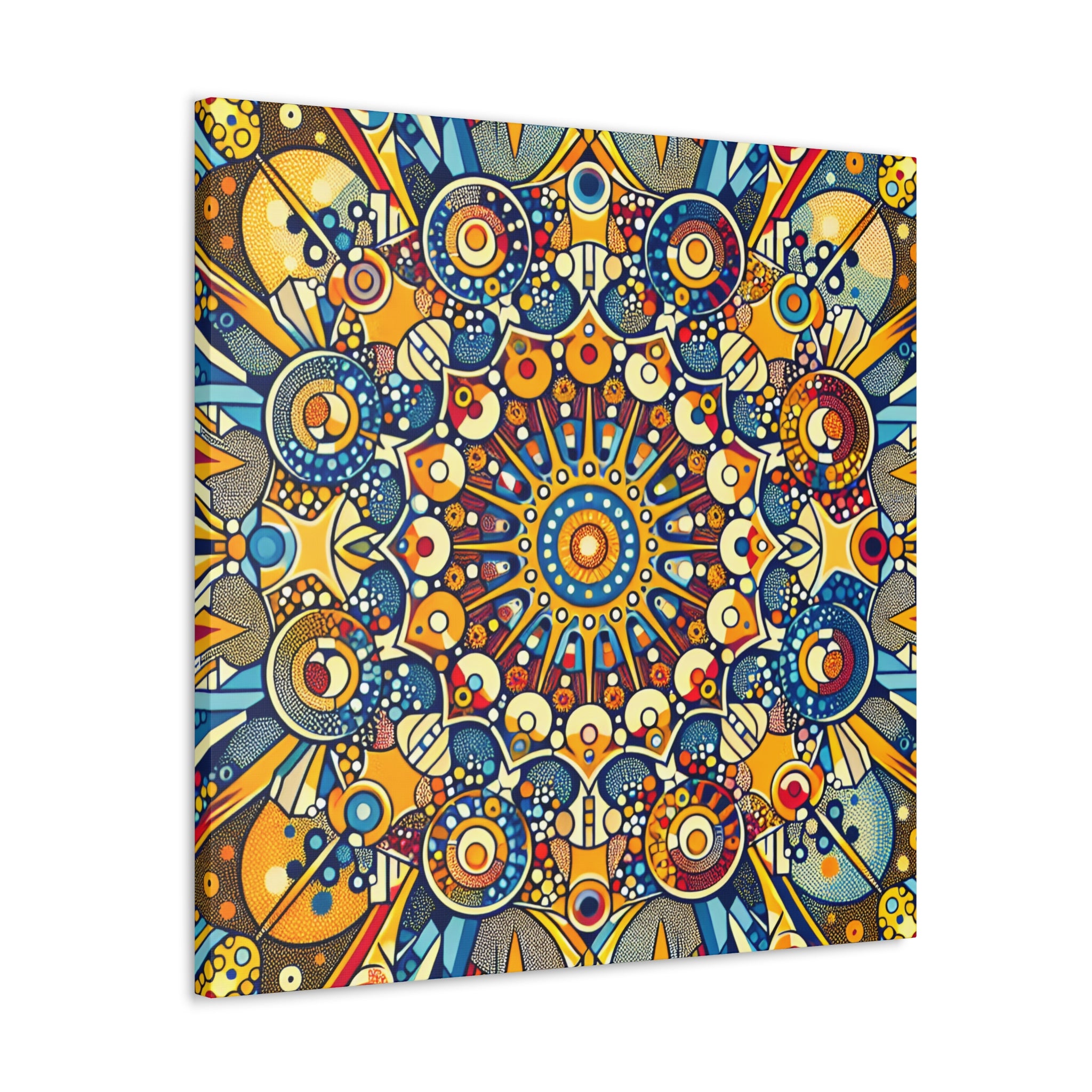 Vibrant Kaleidoscope Mandala Canvas Art Print - Canvas