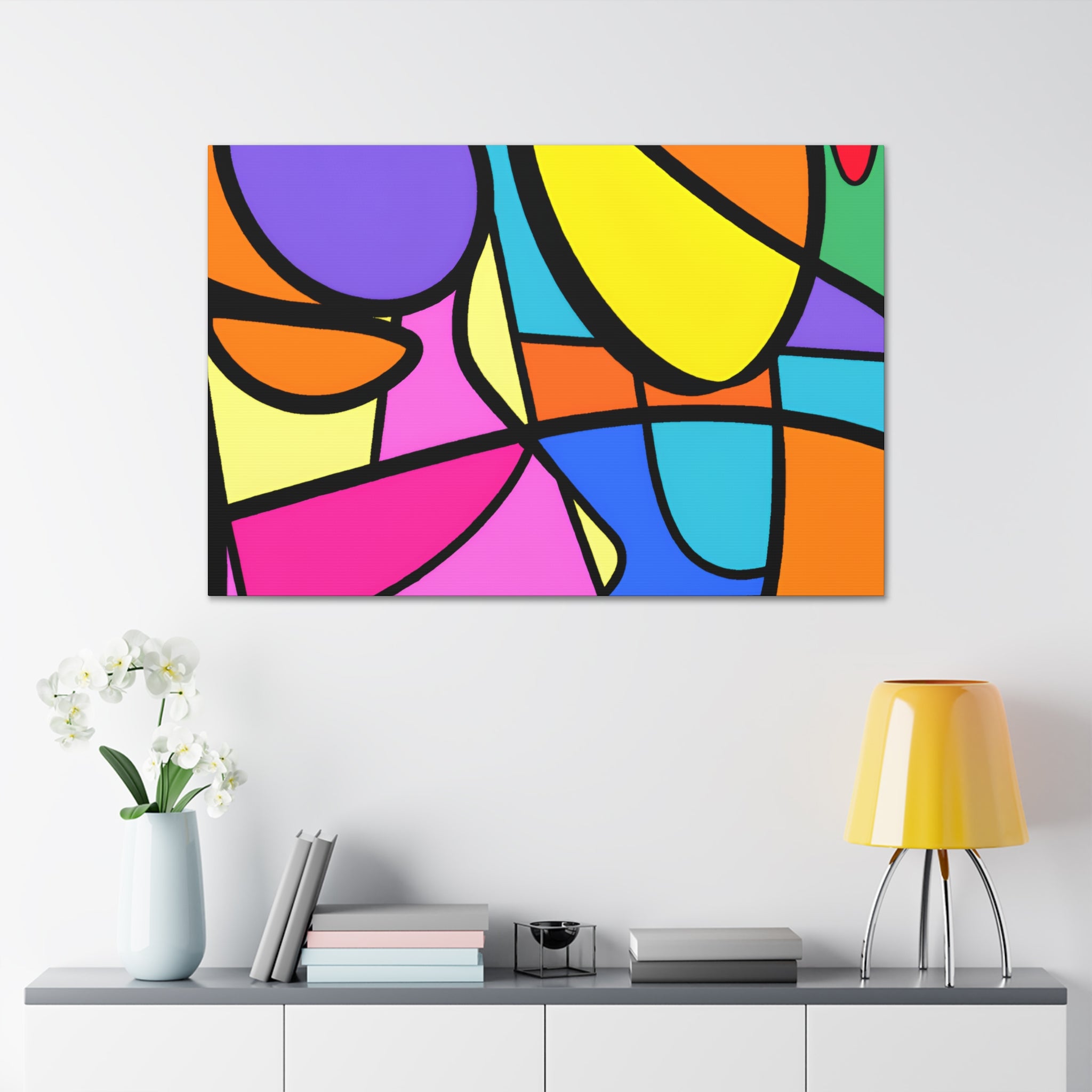 Vibrant Geometric Abstract Art Canvas - Canvas