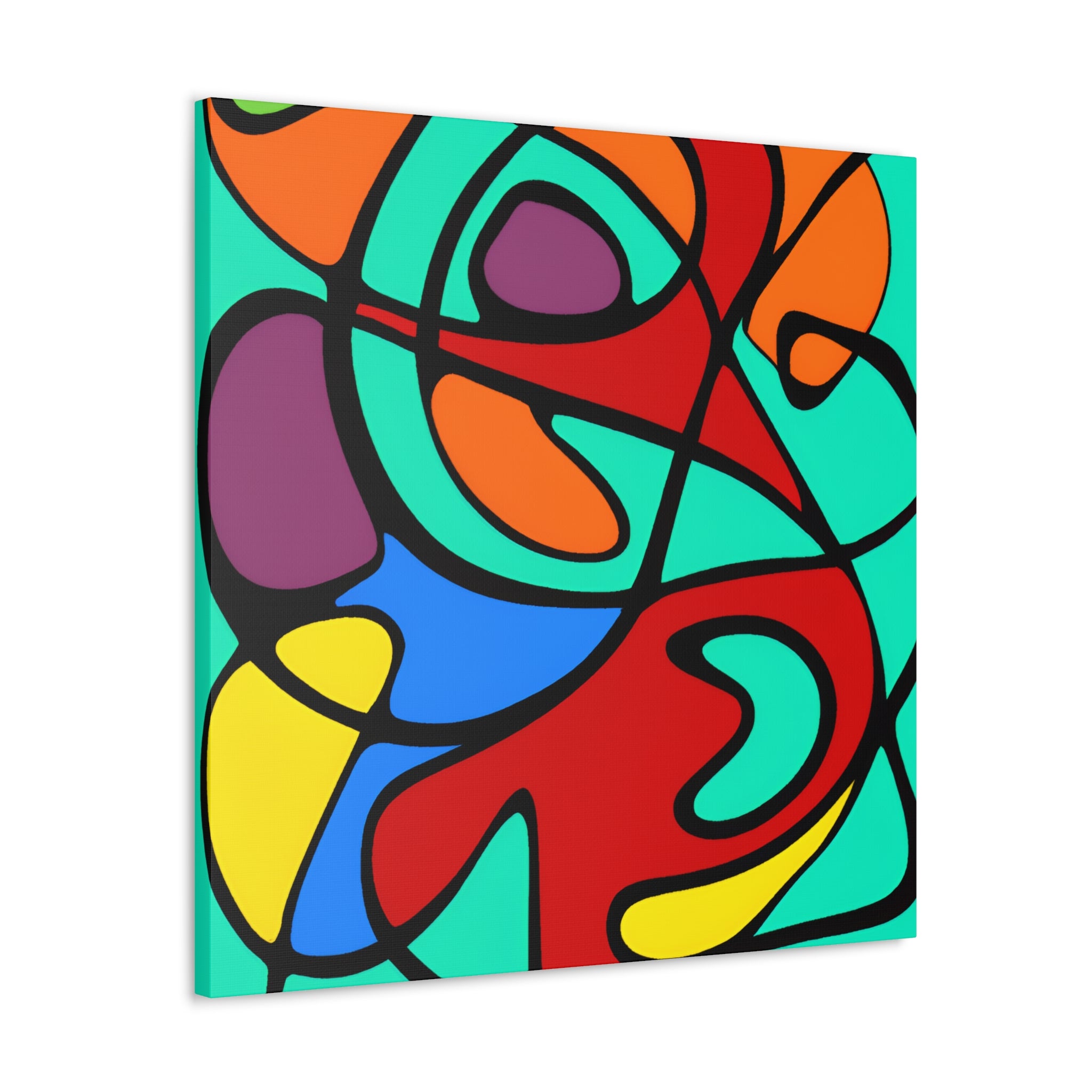 Vibrant Abstract Curves Canvas Art Print - Canvas