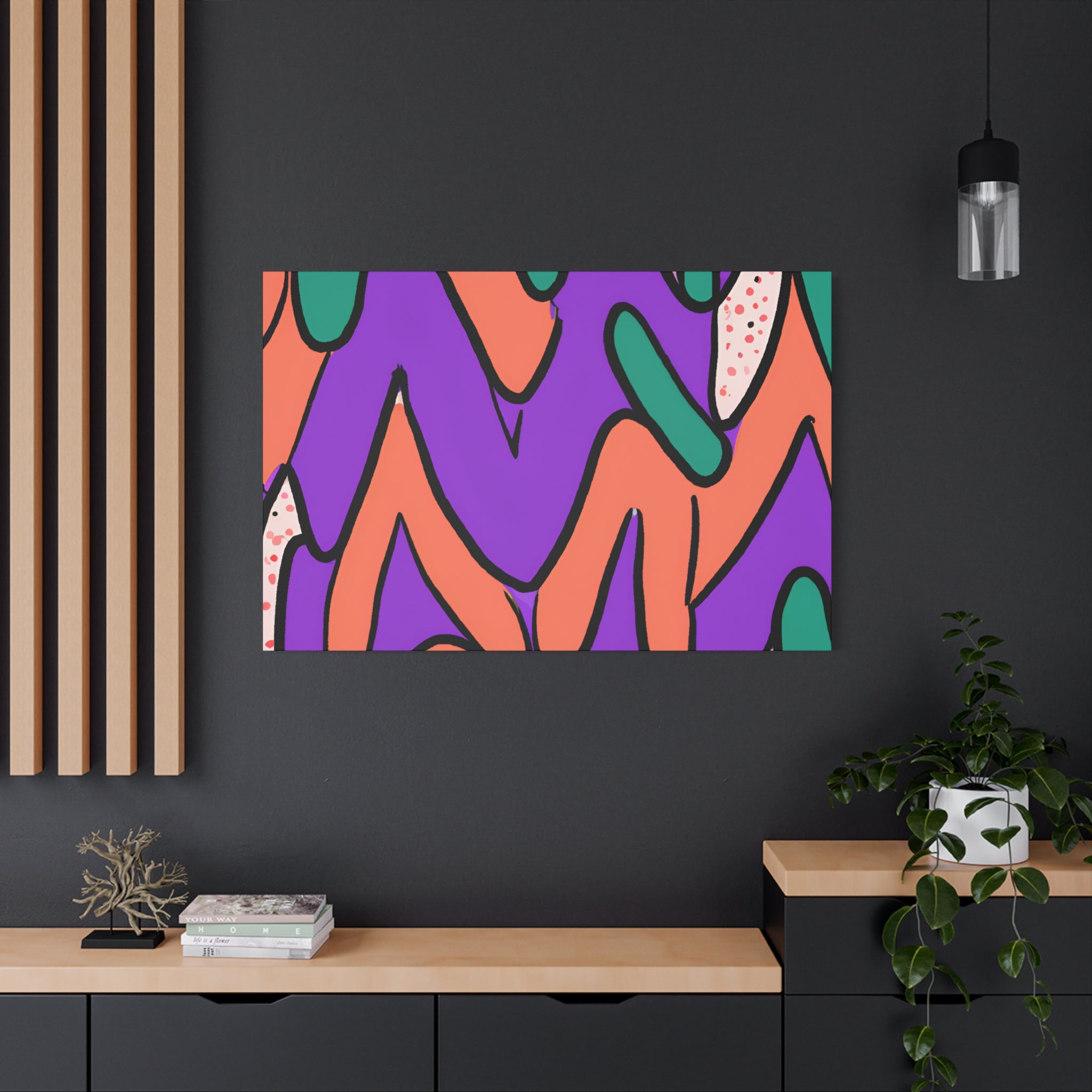 Vibrant Abstract Wiggles and Waves Canvas Art - Canvas