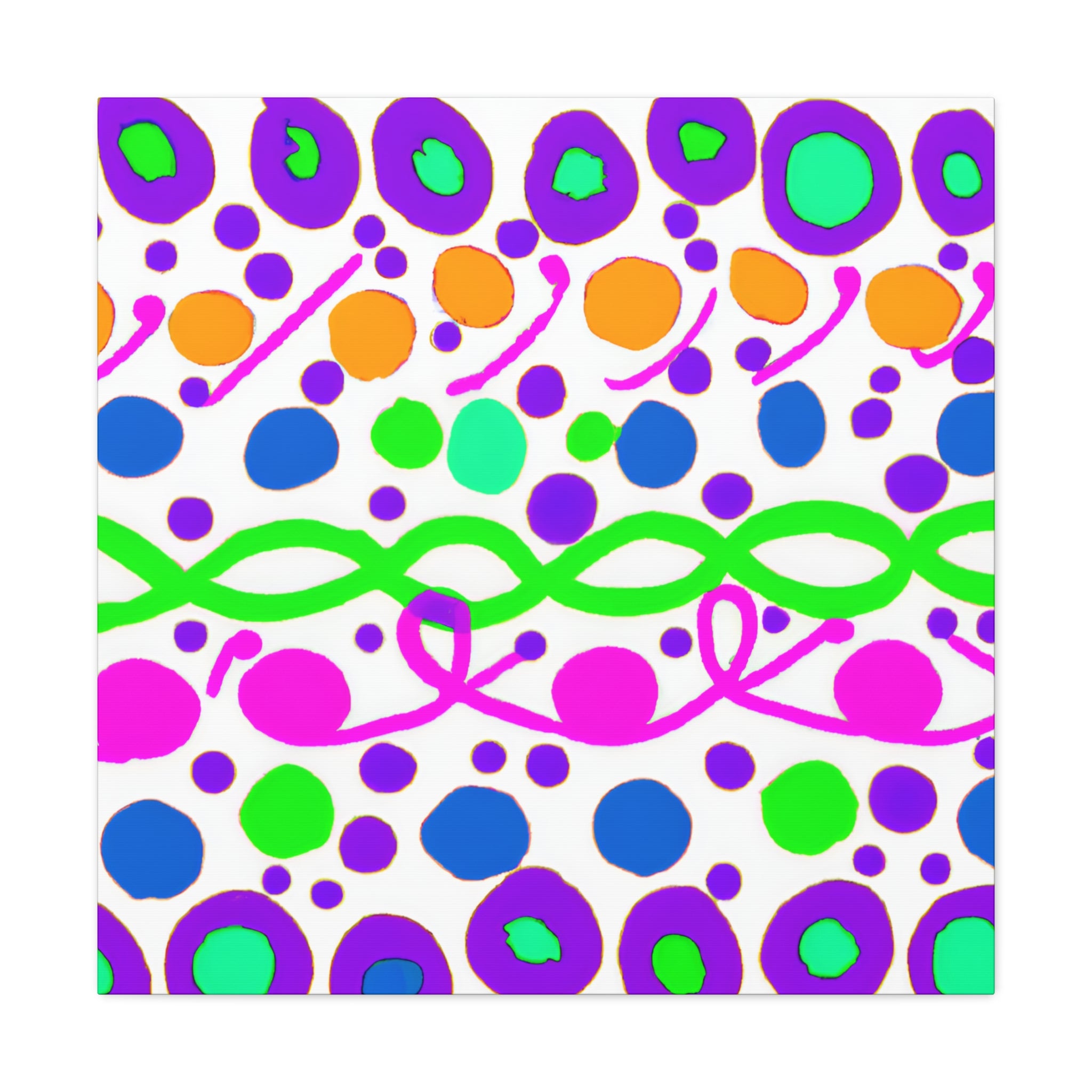 Vibrant Abstract Bubbles and Waves Canvas Art - Canvas