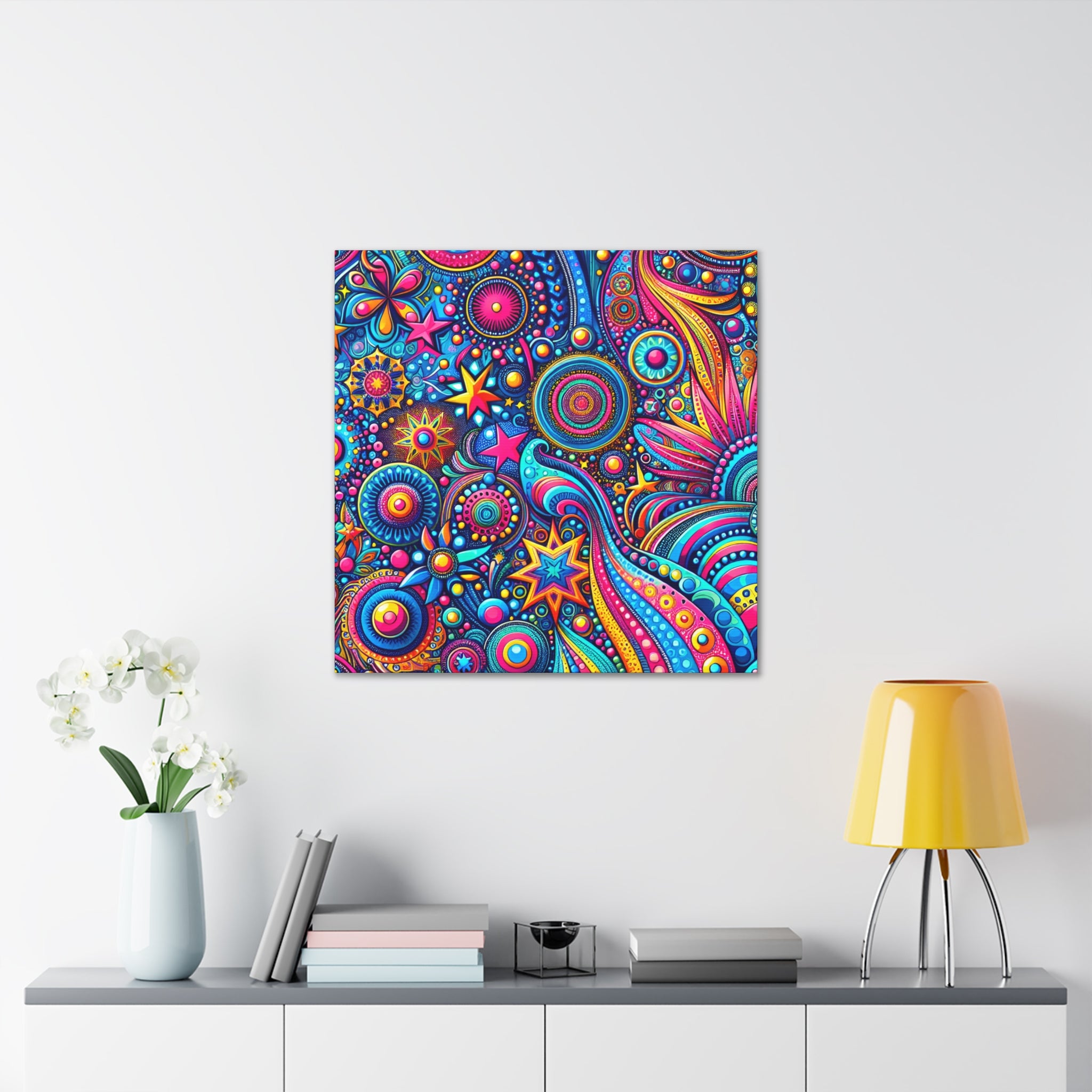 Psychedelic Dreamscape Vibrant Canvas Art Print - Canvas