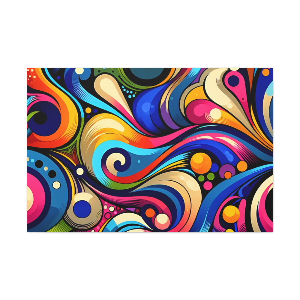 Vibrant Whirls and Swirls Abstract Art Canvas - Canvas