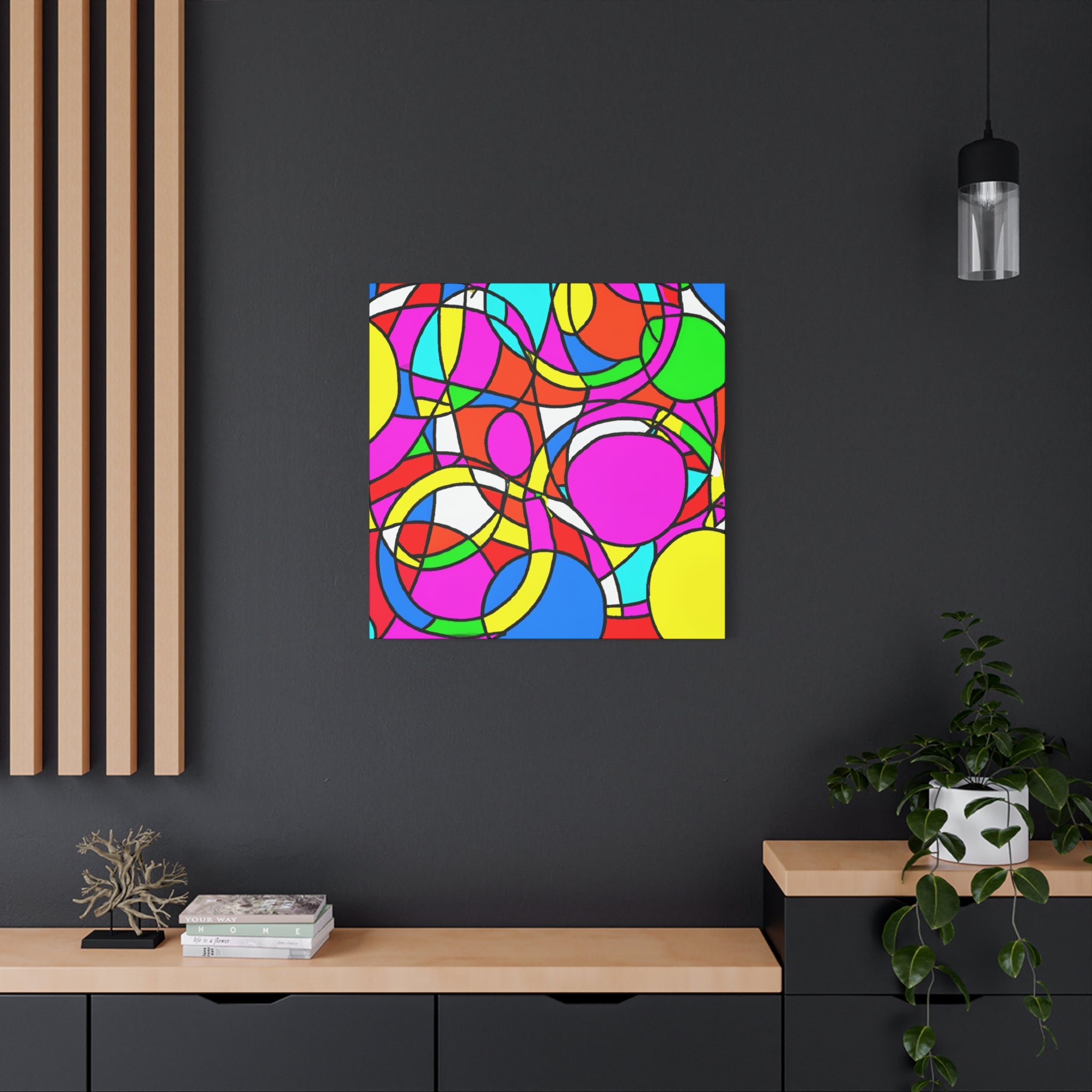 Vibrant Geometric Abstraction Canvas Art - Canvas