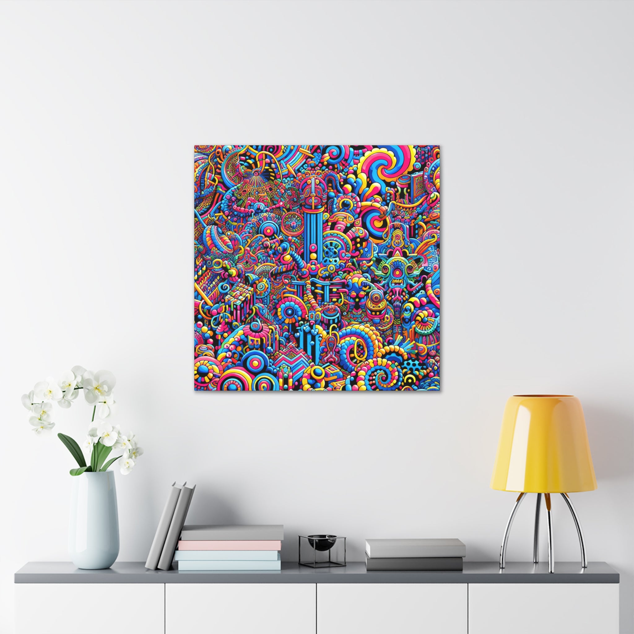 Psychedelic Dreamscape Vibrant Abstract Canvas Art - Canvas