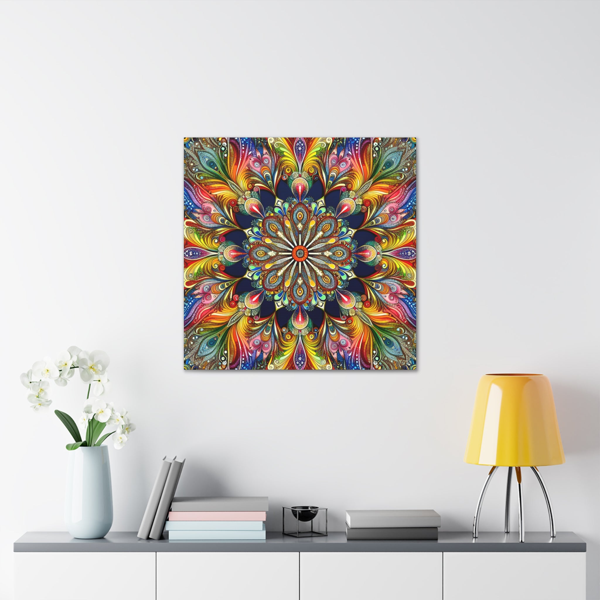 Vibrant Mandala Symphony Premium Canvas Art - Canvas