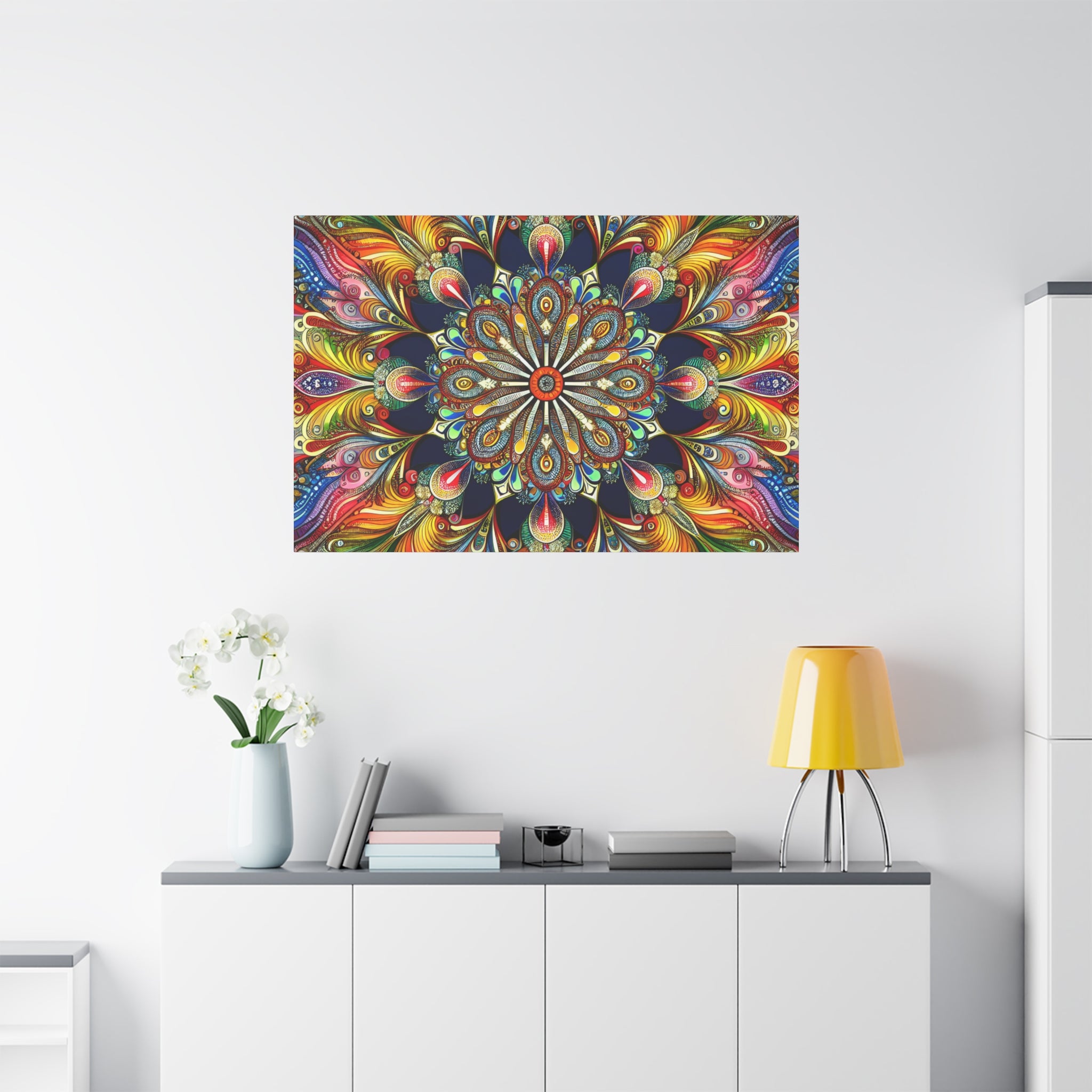 Vibrant Mandala Symphony Premium Canvas Art - Canvas