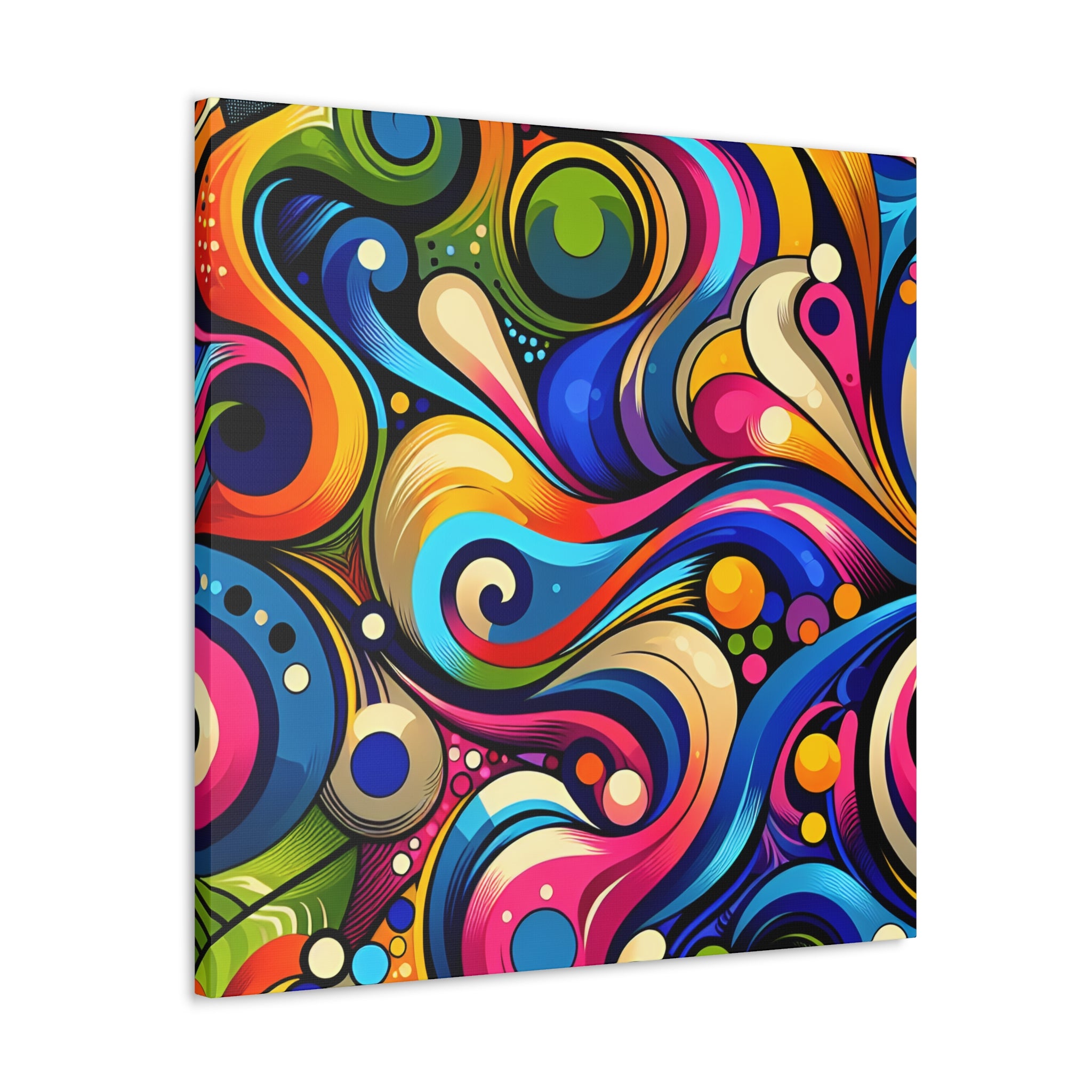 Vibrant Whirls and Swirls Abstract Art Canvas - Canvas