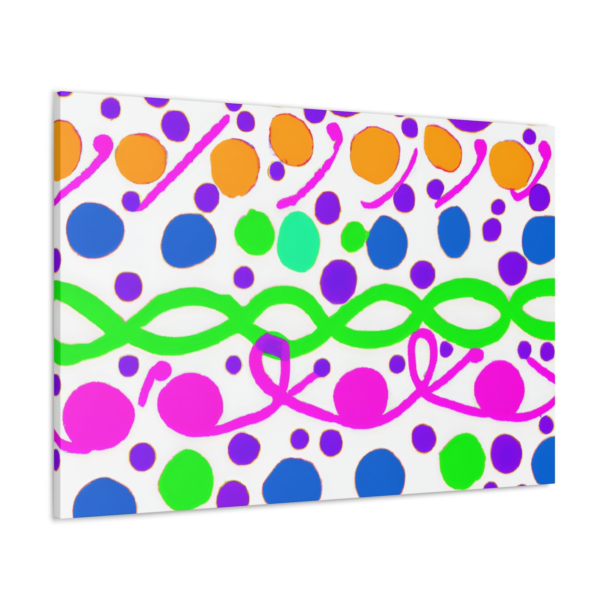 Vibrant Abstract Bubbles and Waves Canvas Art - Canvas