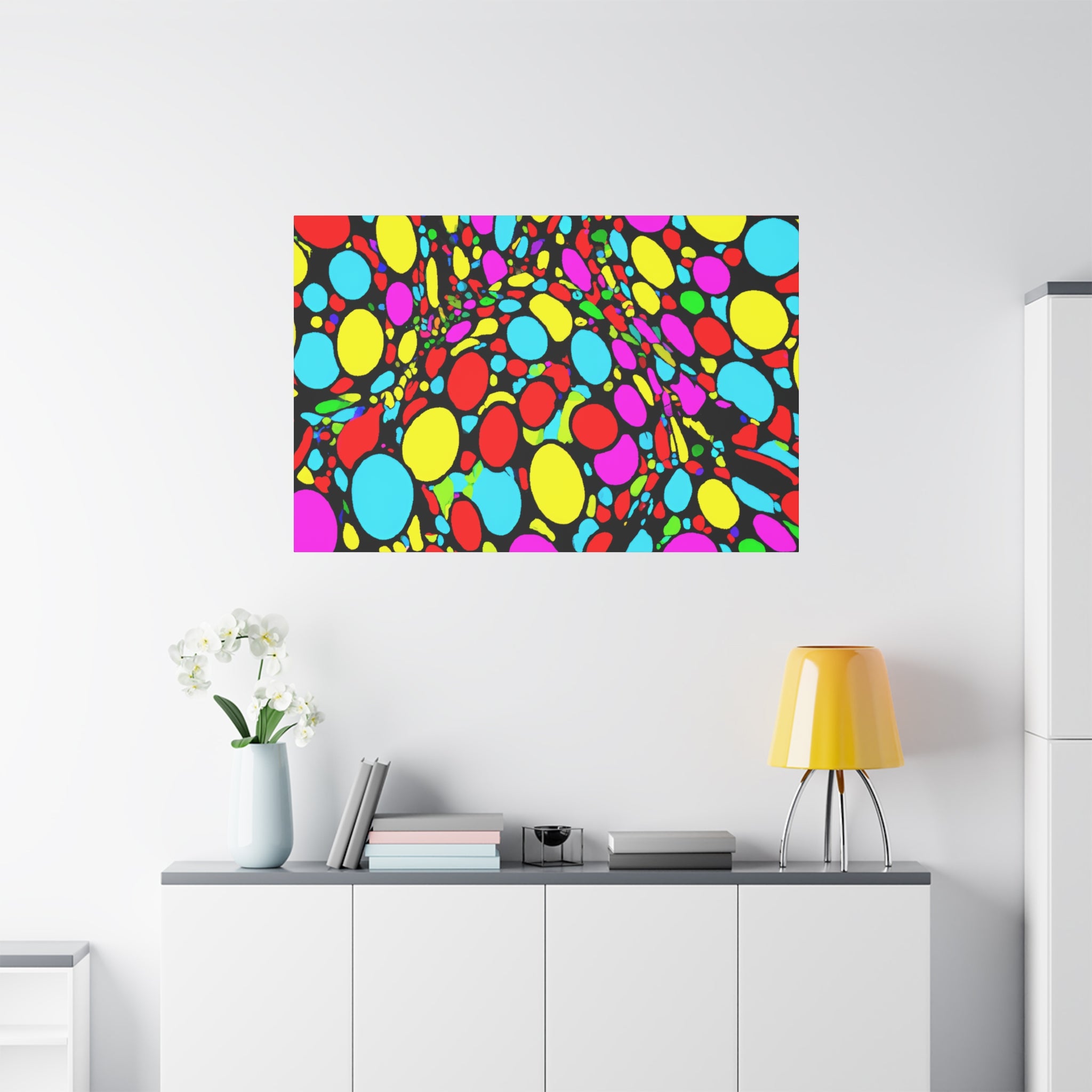 Vibrant Abstract Cell Party Canvas Art Print - Canvas