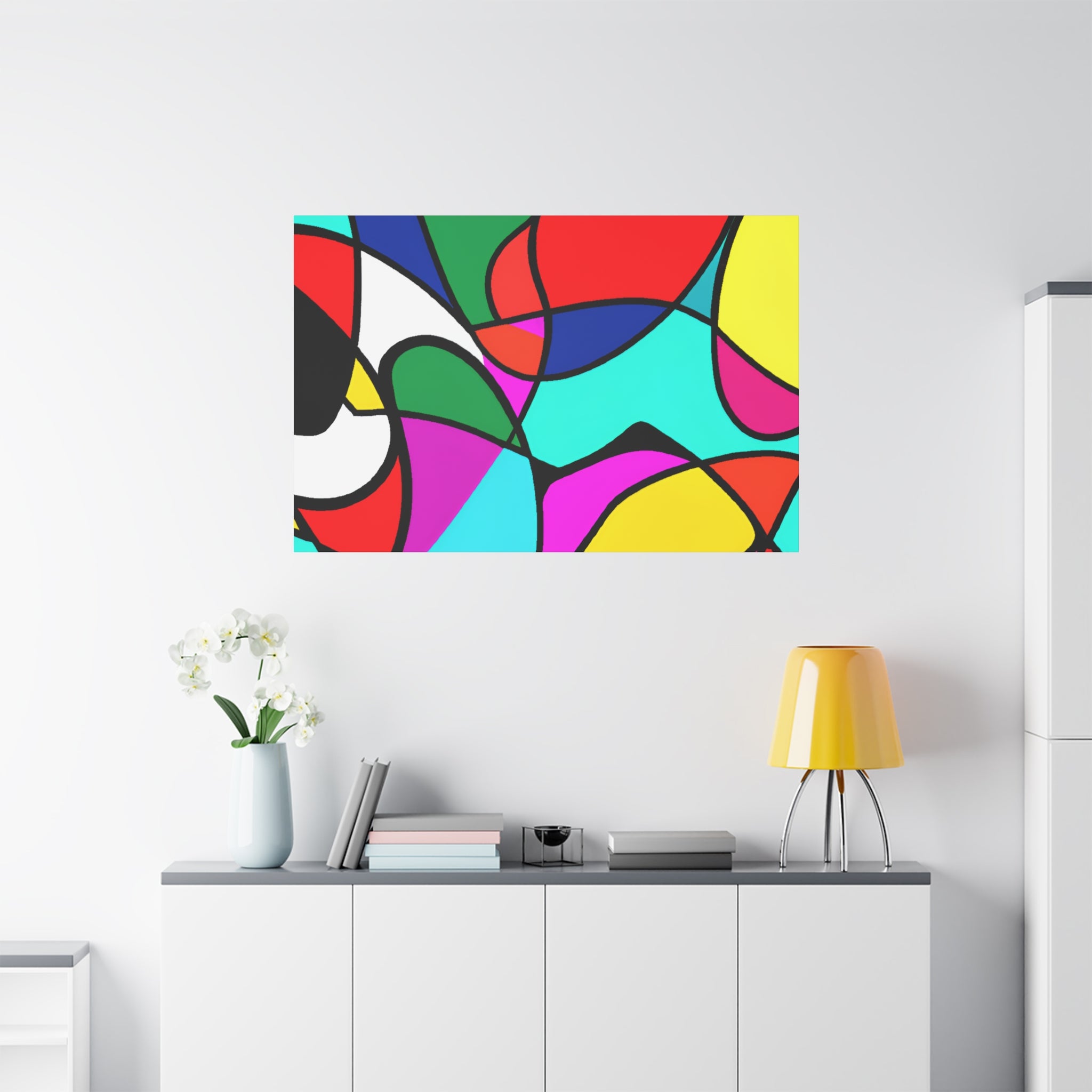 Vibrant Abstract Mosaic Canvas Art Print - Canvas