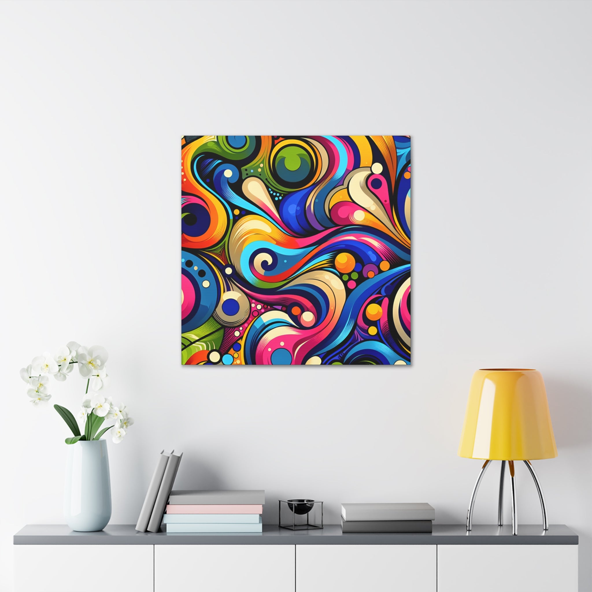 Vibrant Whirls and Swirls Abstract Art Canvas - Canvas