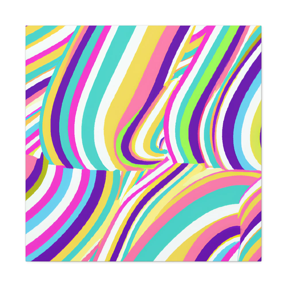 Vibrant Wavy Stripes Abstract Art Canvas - Canvas