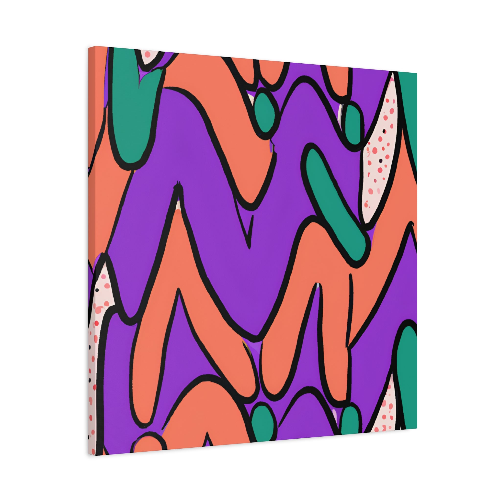 Vibrant Abstract Wiggles and Waves Canvas Art - Canvas