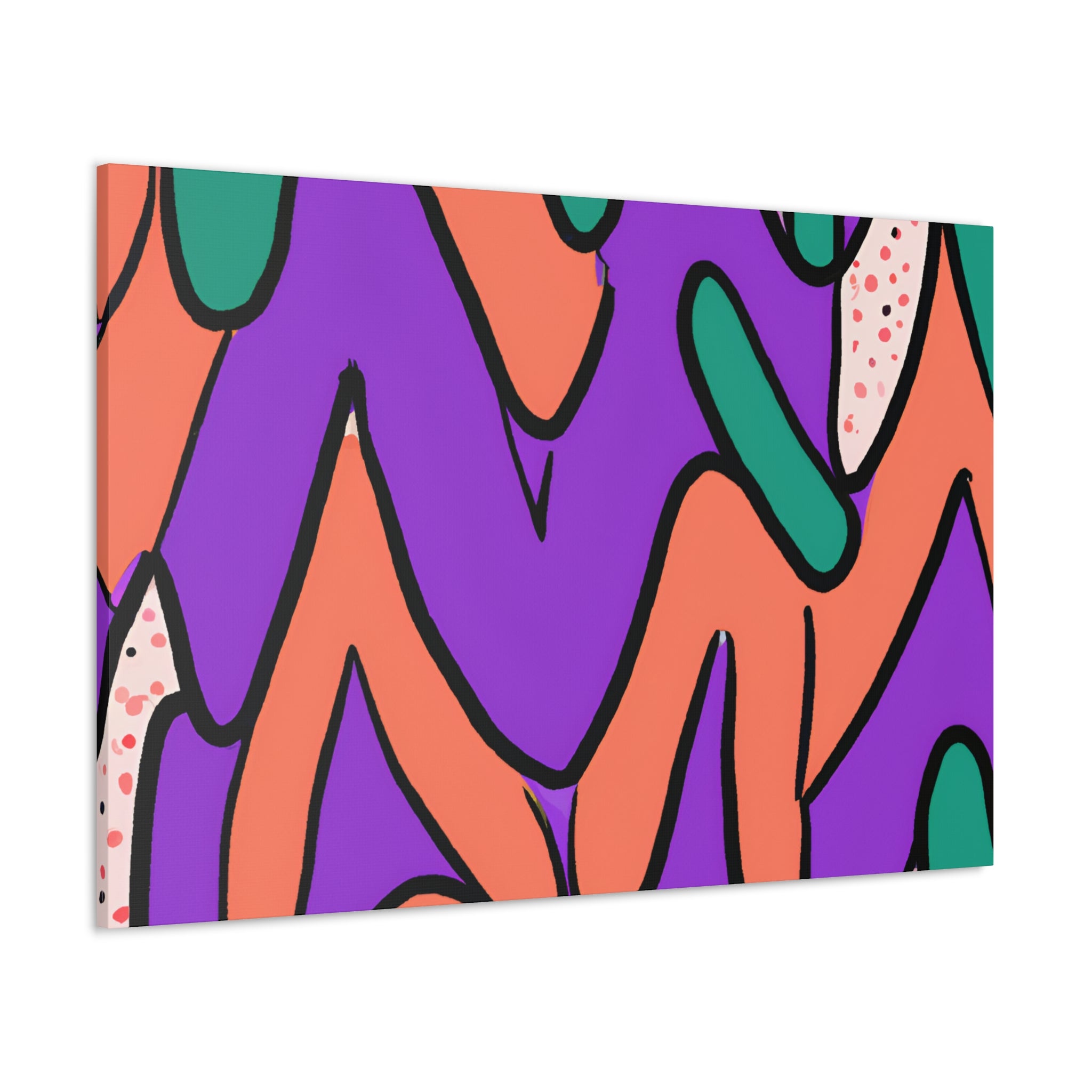 Vibrant Abstract Wiggles and Waves Canvas Art - Canvas