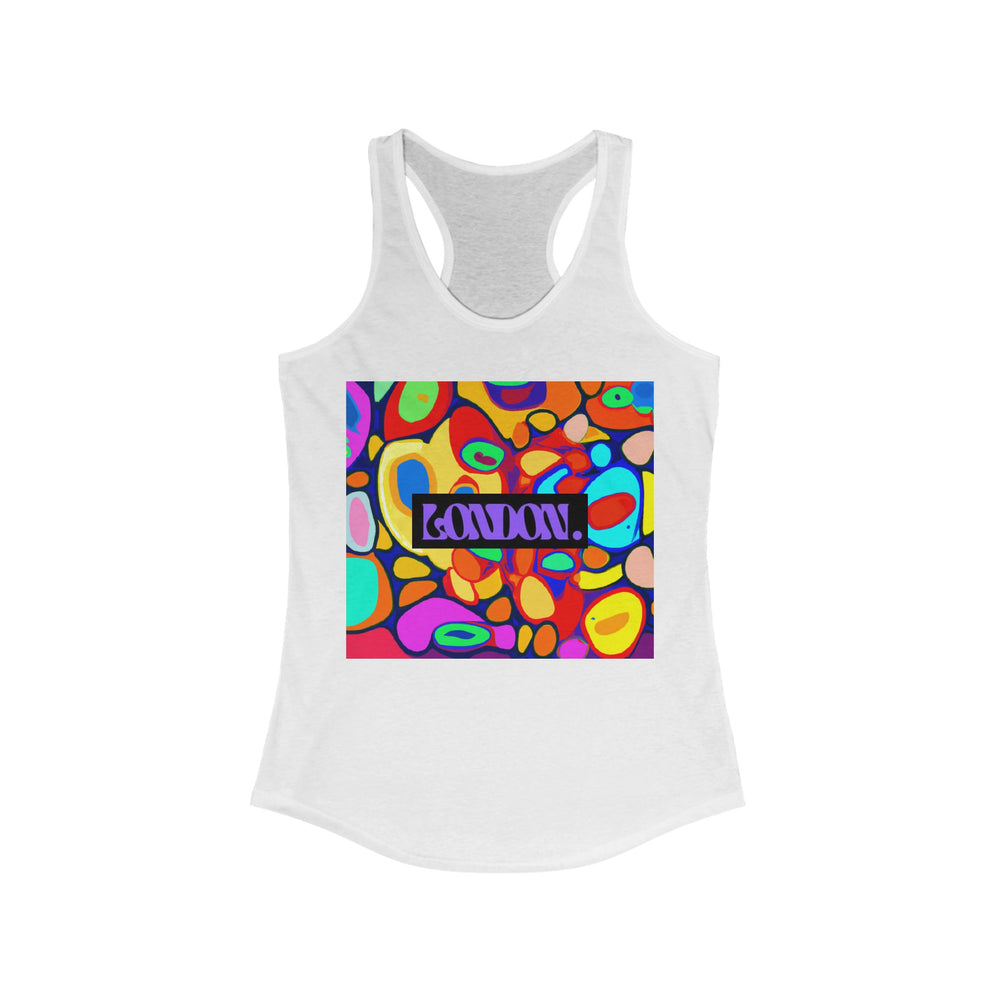 "Vinyl Vortex: A Twist of Psychedelic Pop Euphoria" - Racerback Tank Top