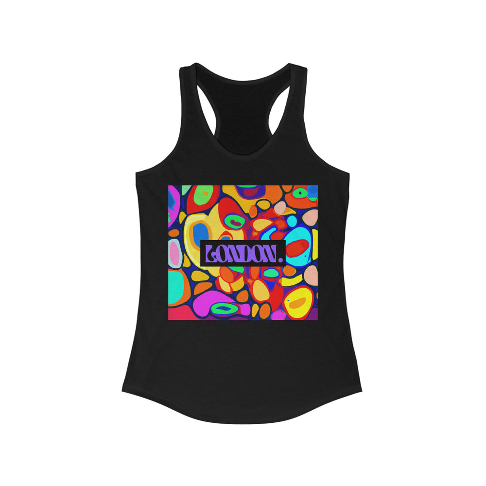 "Vinyl Vortex: A Twist of Psychedelic Pop Euphoria" - Racerback Tank Top