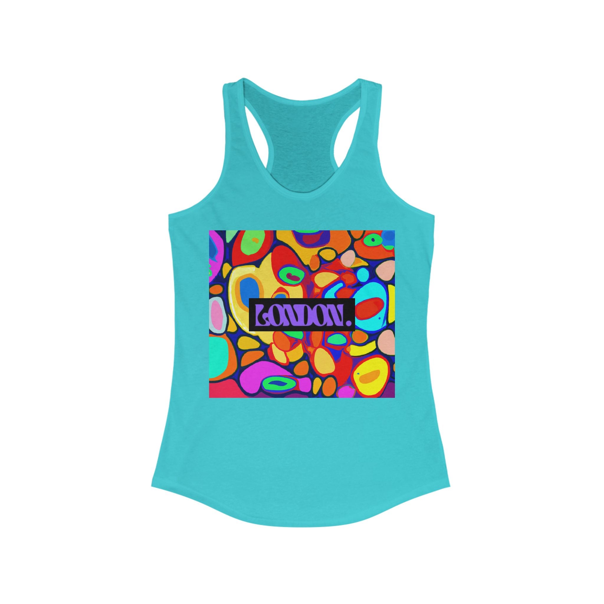 "Vinyl Vortex: A Twist of Psychedelic Pop Euphoria" - Racerback Tank Top