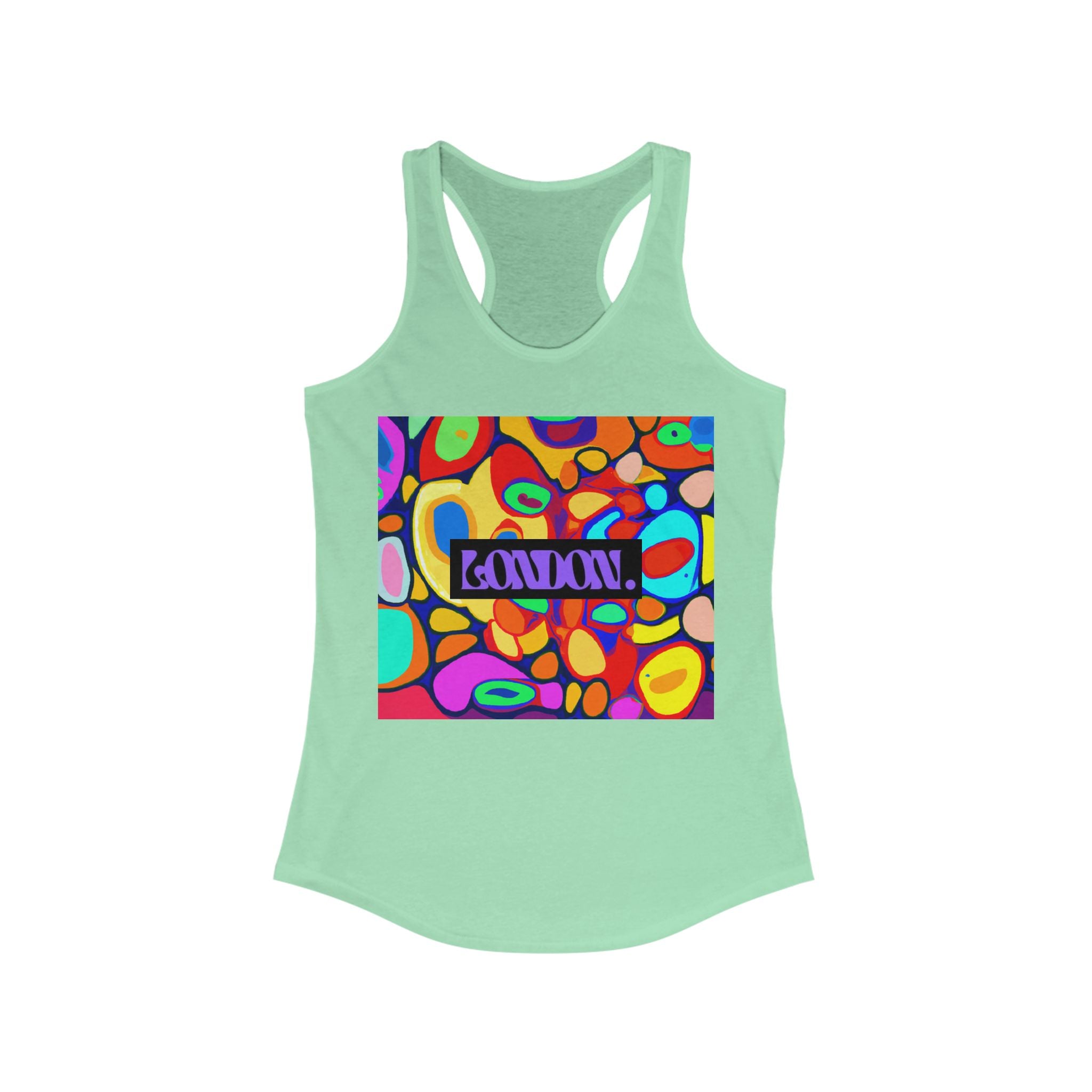 "Vinyl Vortex: A Twist of Psychedelic Pop Euphoria" - Racerback Tank Top