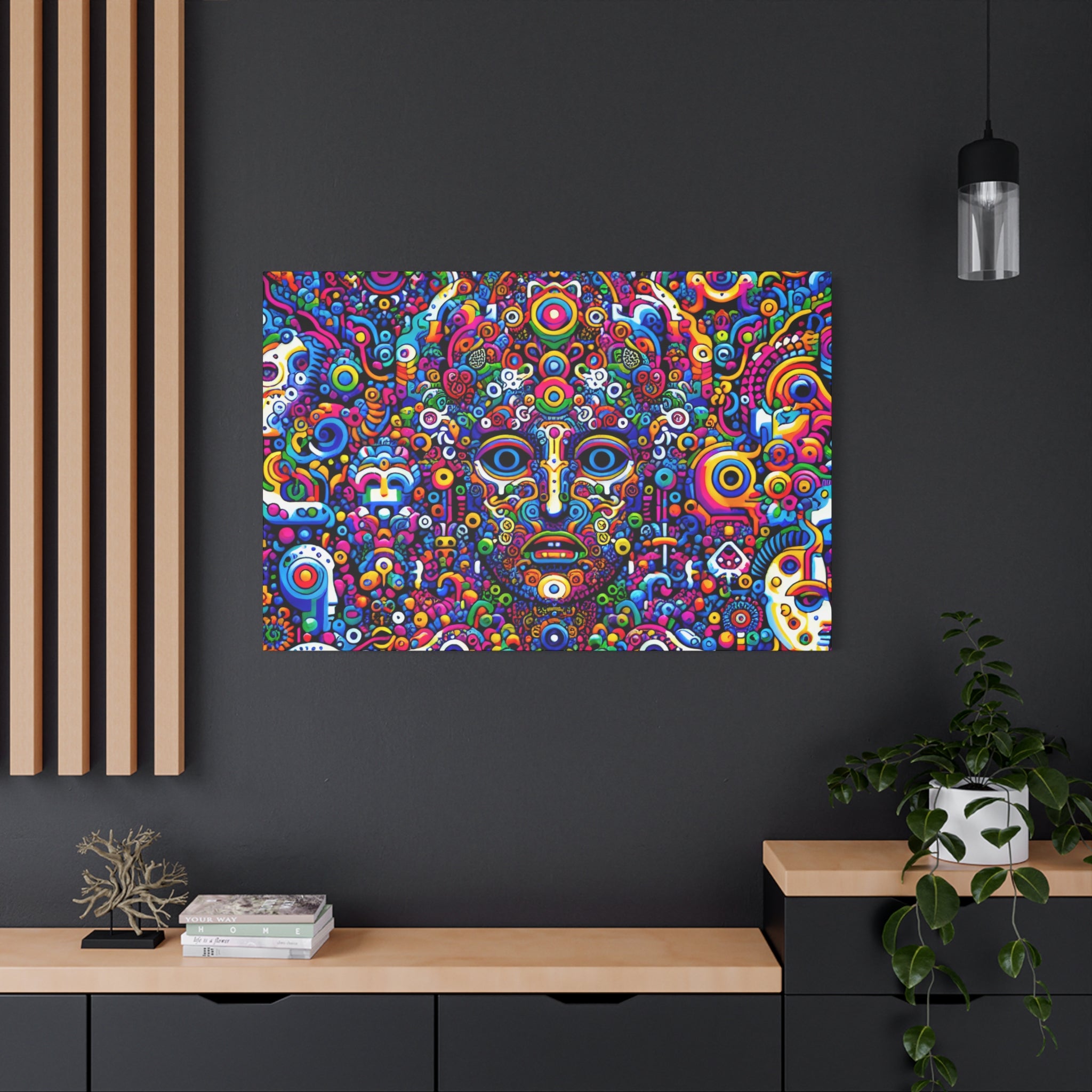 Psychedelic Dreamscape Colorful Canvas Art Print - Canvas