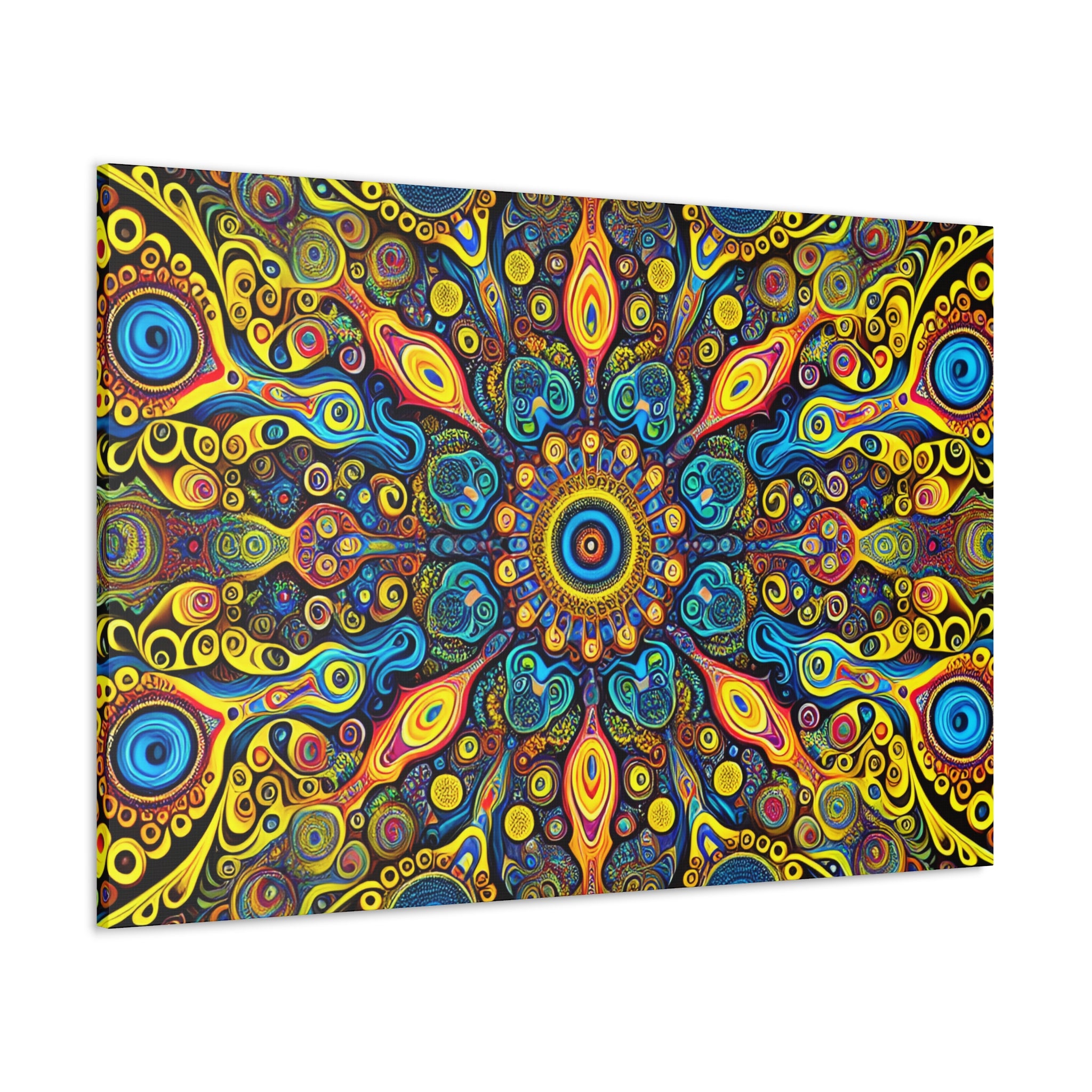 Psychedelic Kaleidoscope Mandala Canvas Art Print - Canvas