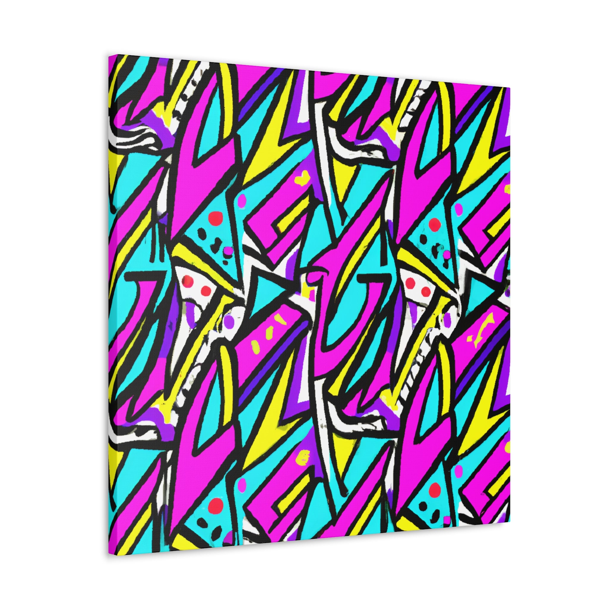 Vibrant Graffiti Style Abstract Canvas Art - Canvas